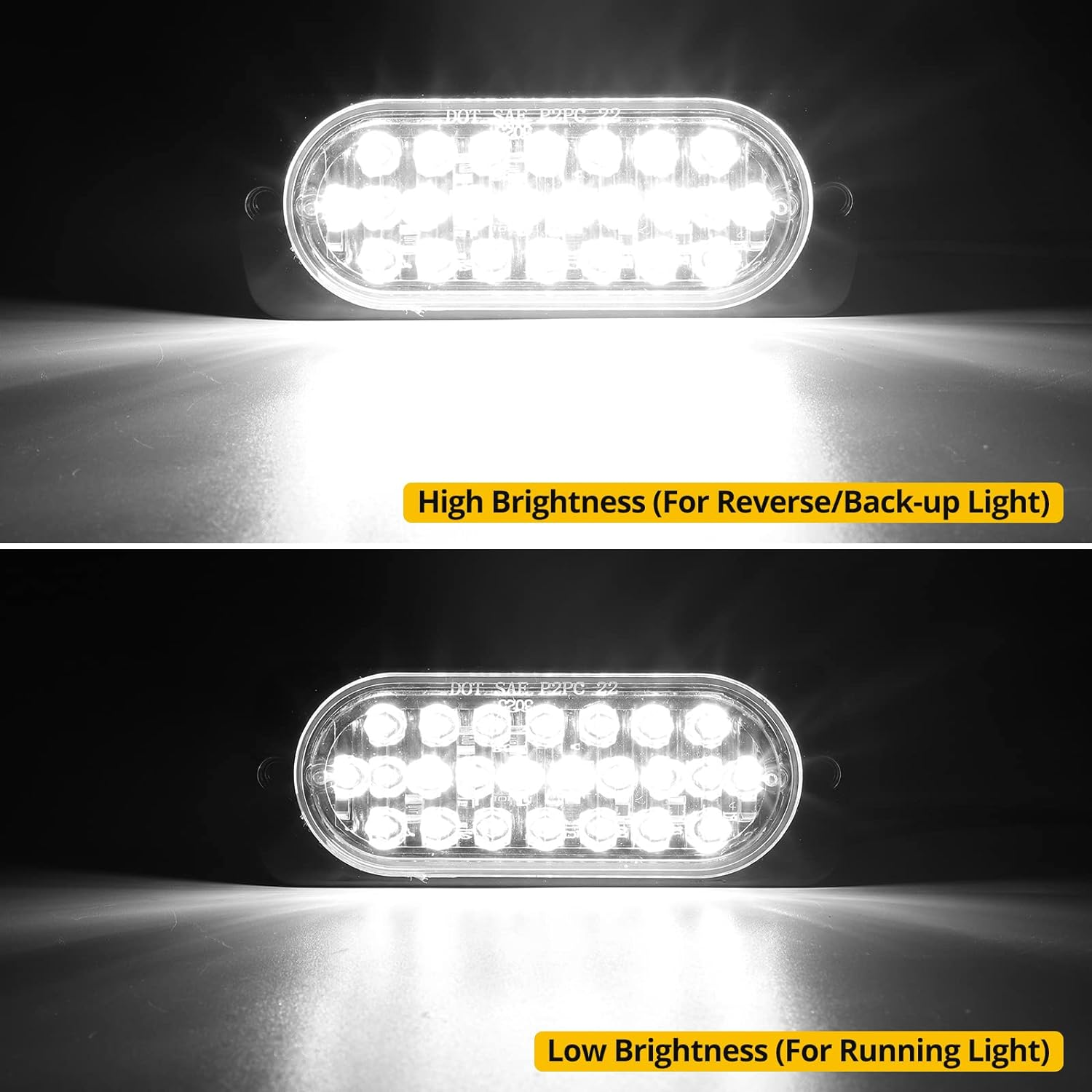 Partsam 2Pcs 4.4" White 24 LED Trailer Side Marker Clearance Lights, Aluminum Housing Surface Mount Reverse/Backup/Running Lights for Motorcycle Trailer Truck Tractor RV, IP67 Waterproof image number 2