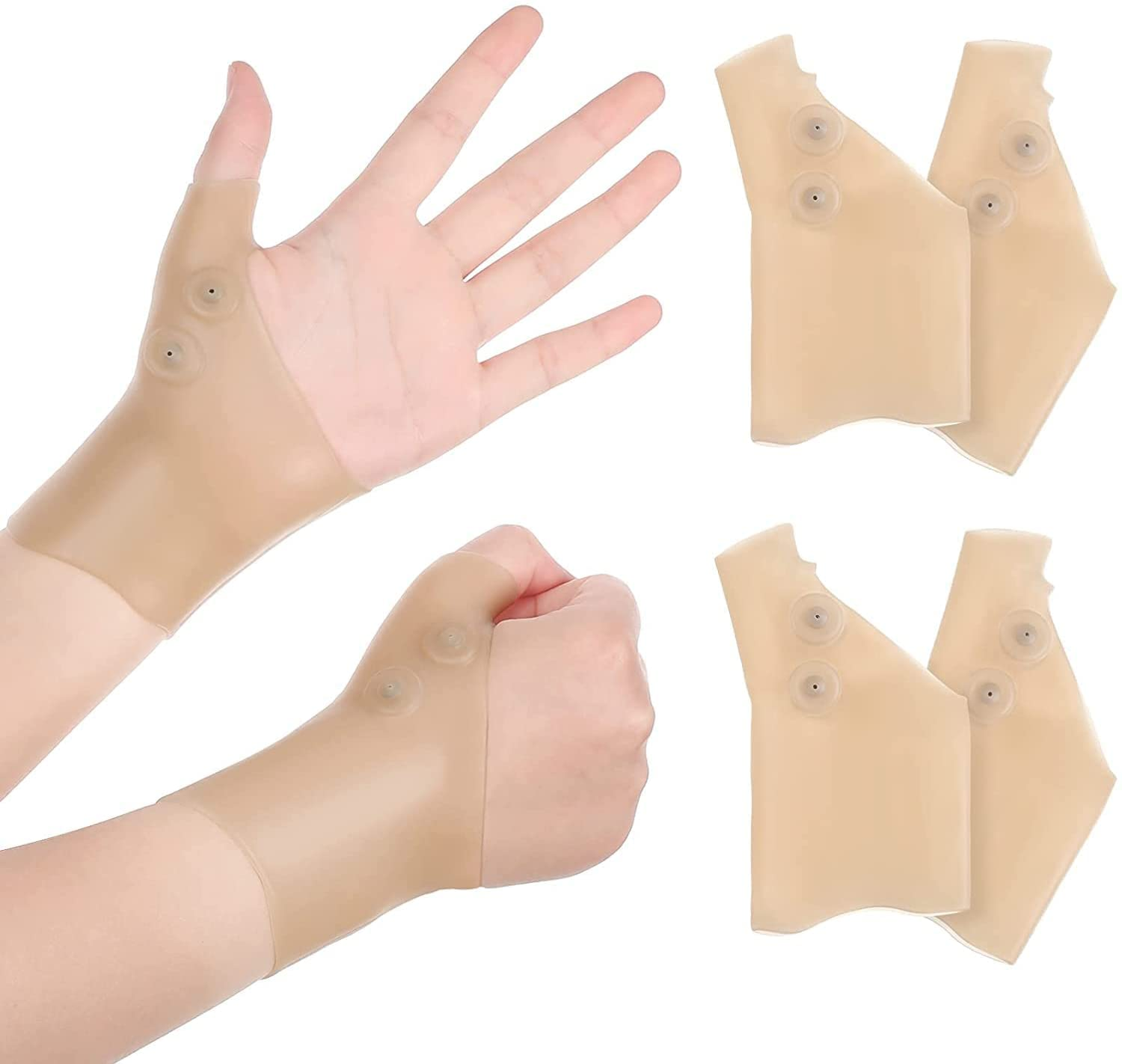 4 Count Gel Thumb Wrist Support Braces Gel Carpal Tunnel Wrist Brace, Hand Wrist Support Relief for Arthritis, Carpal Tunnel, Tendinitis for Men and Women image number 2