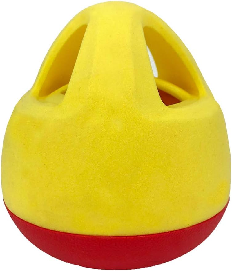 Dog Toy Treat Tumbler, Small, Yellow and Red - Interactive Treat Dispensing Dog Toy, Teething Toys, Durable, Engaging Pet Toy for Mental and Treat Rewards, Aids Dogs Dental Health image number 1