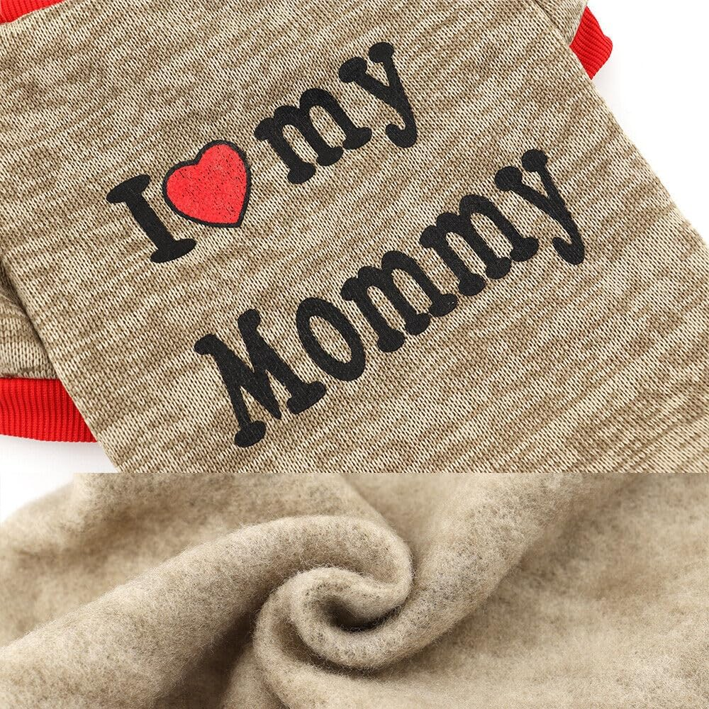 Pet Clothes, Winter Dog Sweater I Love My Mom/Dad Dog Sweatshirt Outfit Warm Dog Costume for Puppy Small Dogs (Mommy, S) image number 2