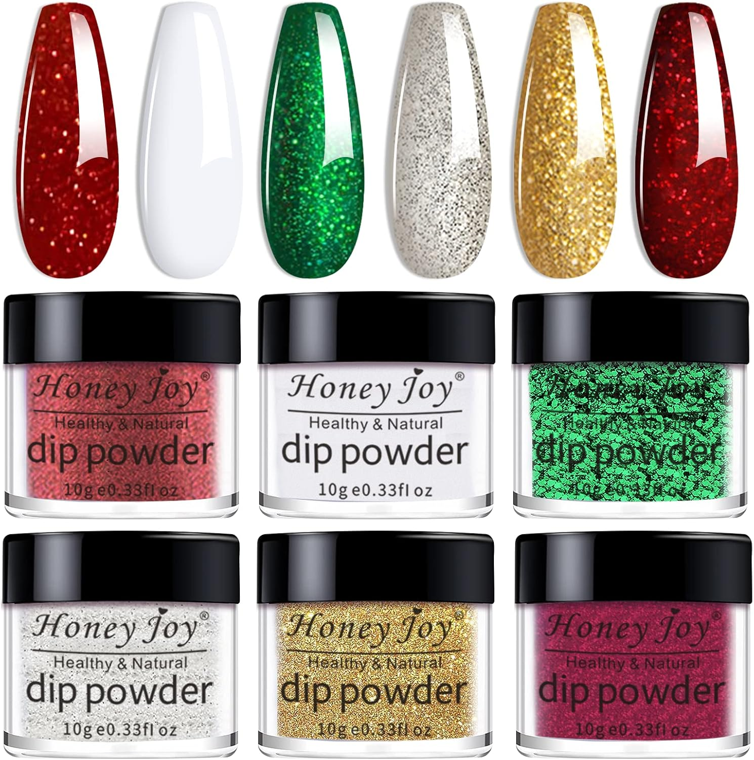 Honey Joy 6 BOX/SET Spring Summer Blue Orange Green Fine Dip for Nails Powder Kit Chocolate Glaze Fine Dipping Powder Colors No Need Lamp Cure,Like Gel Polish Effect,Even & Smooth Finishing (Dp-G-6Pcs-10G/Box)