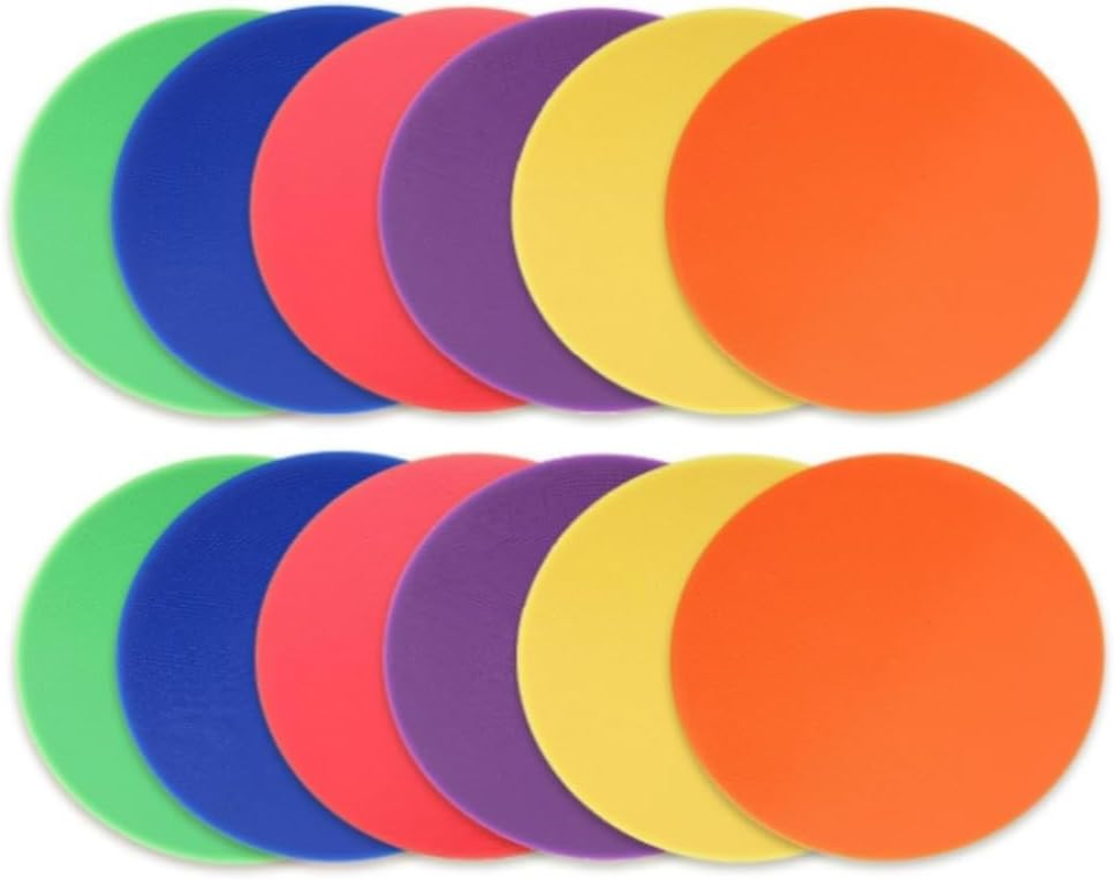 12Pcs Rubber Agility Markers, Non Slip Agility Dots Flat Field Cones Circles Rubber Floor Dots for Sports Soccer Basketball Training, Gym Training image number 3