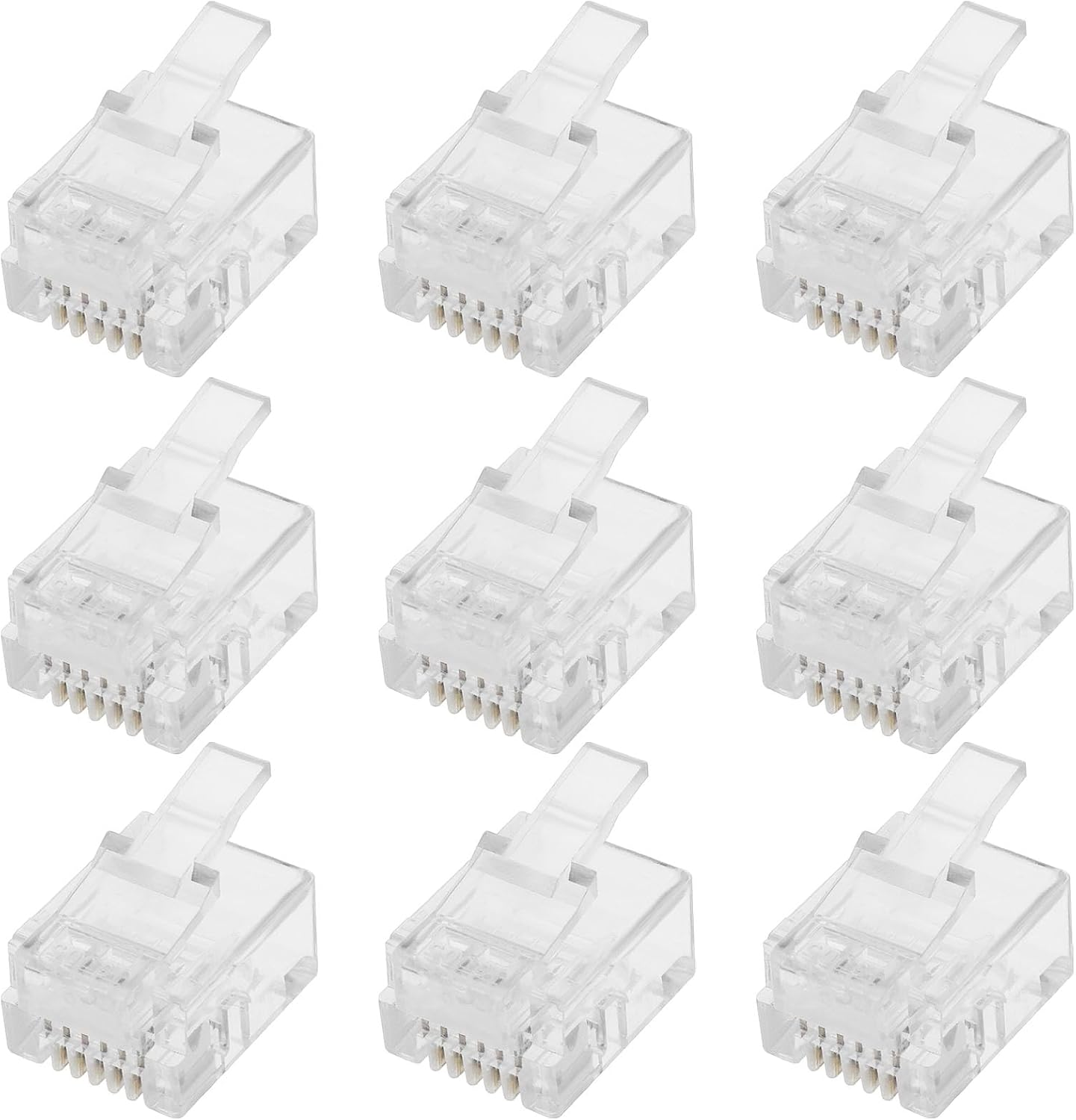 50Pcs Telephone Line RJ12 Crystal Plug Transparent RJ12 Telephone Connectors ADSL VDSL Telephone Cable Crimp End Connector Male Plugs image number 2