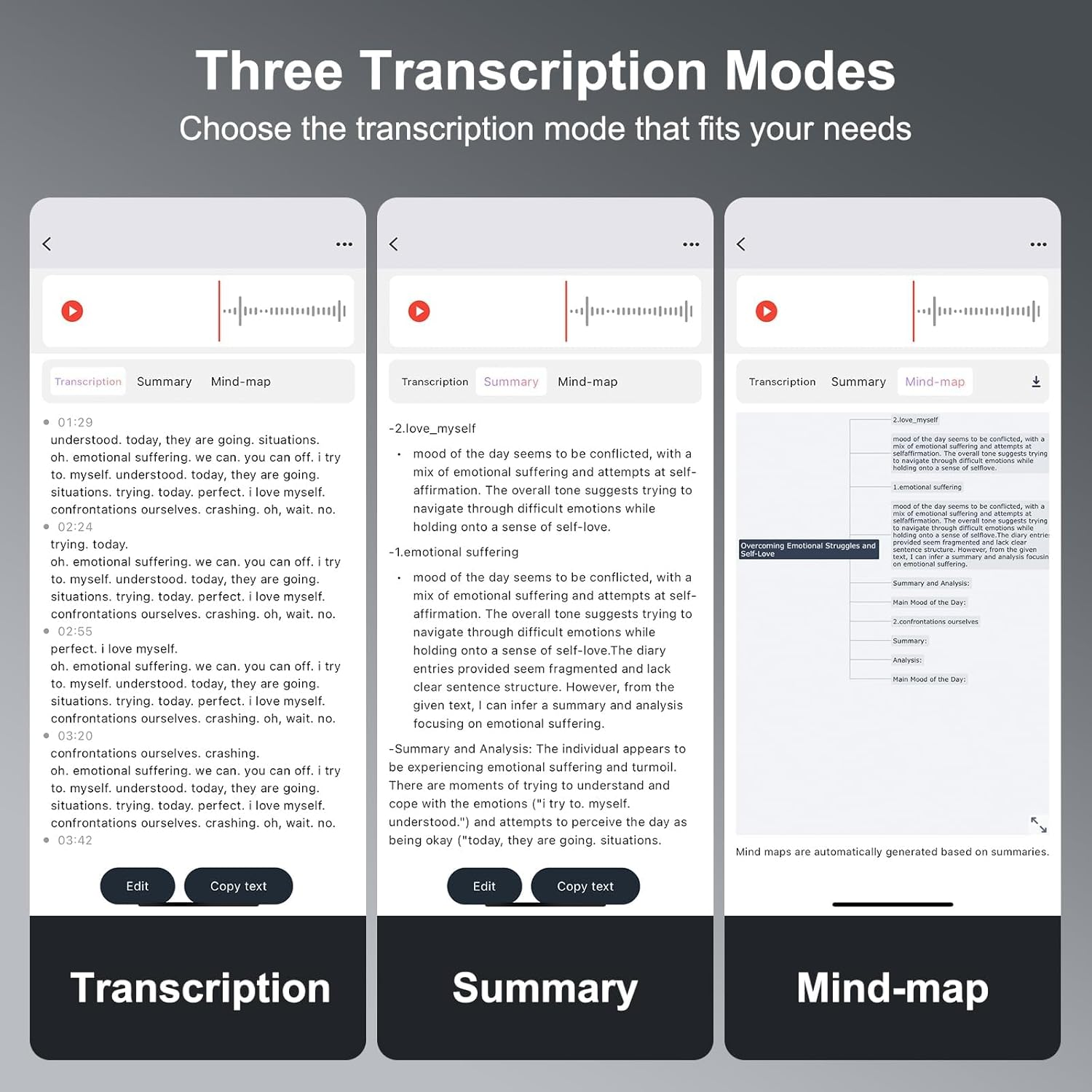 64GB Note Voice Recorder with Transcribe,Mind Mapping & AI Summary,Digital Voice Recorder with App,Audio Recorder for Lectures,Phone Calls,Meetings,Interviews Etc image number 5