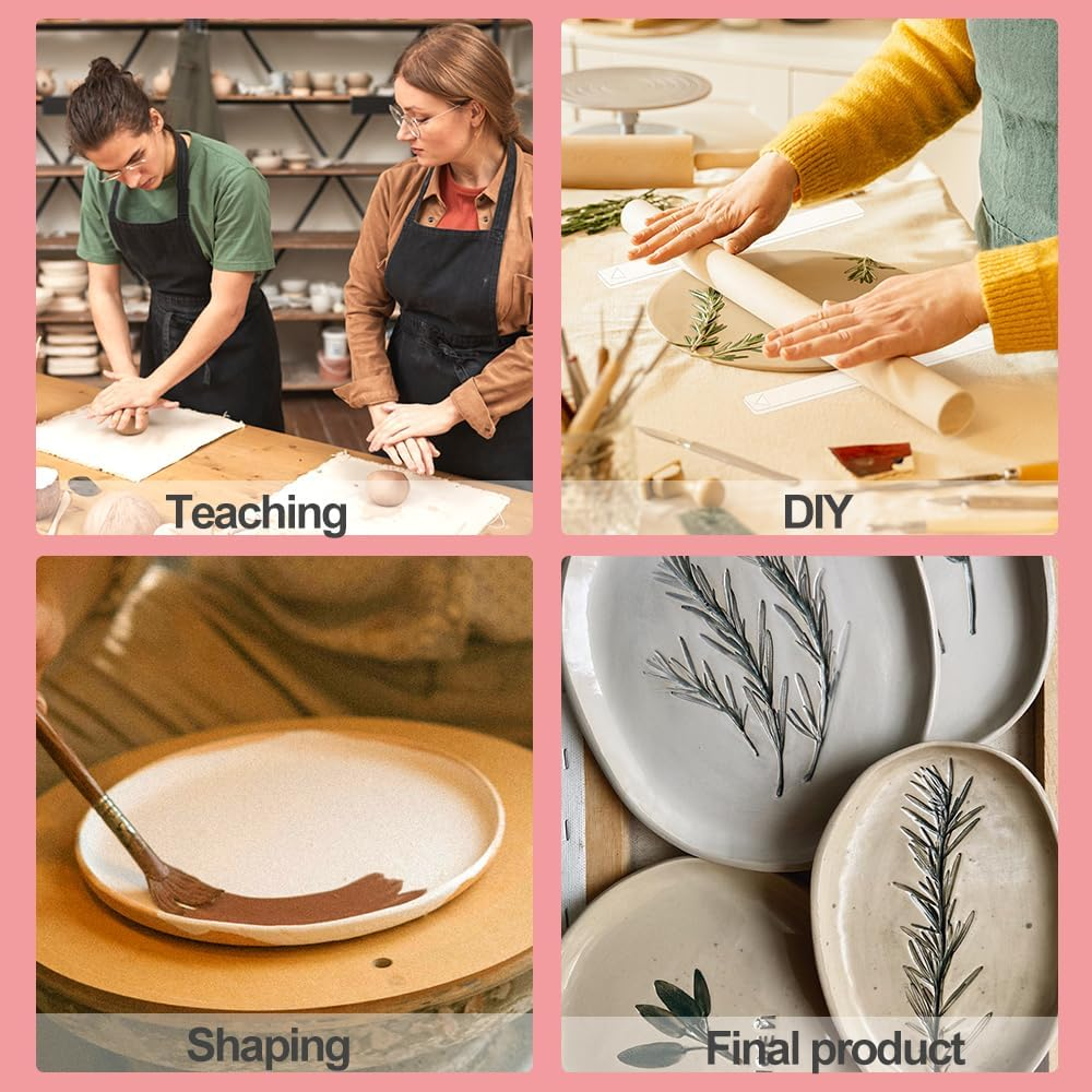 5-Pair Polymer Clay Rolling Pin Guides - 2/3/4/5/6Mm Depth Guide for Dough Thickness image number 1