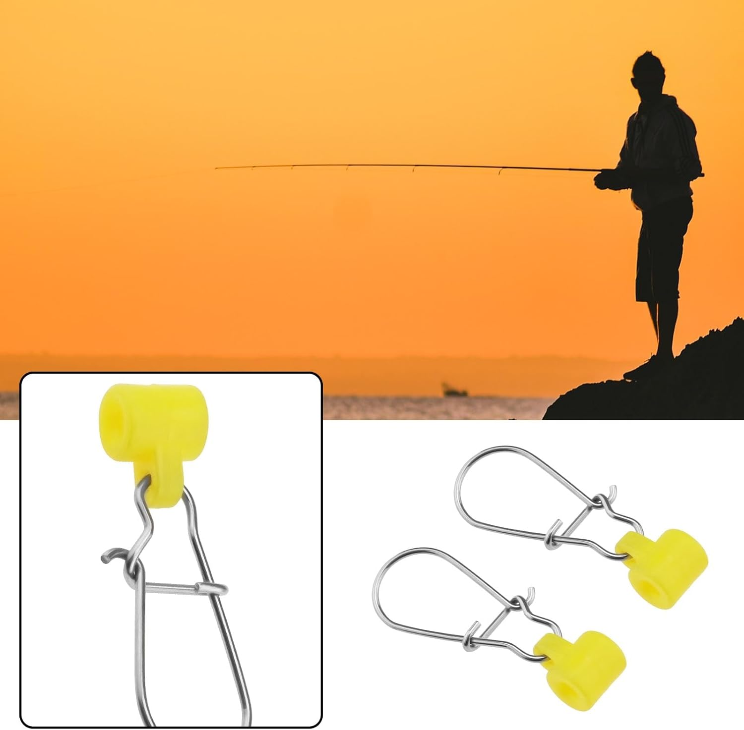 Create Idea 50Pcs Fishing Line Sinker Slide with Duo Lock Fishing Clips Sinker Slider with Hooked Snap Sinker Fishing Line Connector for Fishing Tackle image number 2