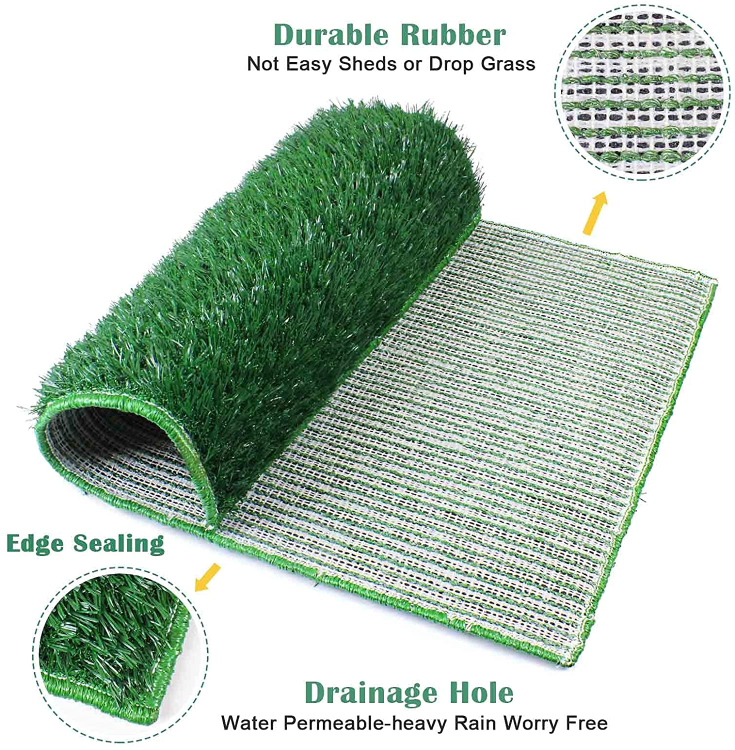 BRIAN & DANY Dog Toilet Puppy Pee Training Pad, with Two Artificial Grass Mats and Waste Tray for Indoor/Outdoor, 76Cm X 51Cm image number 5