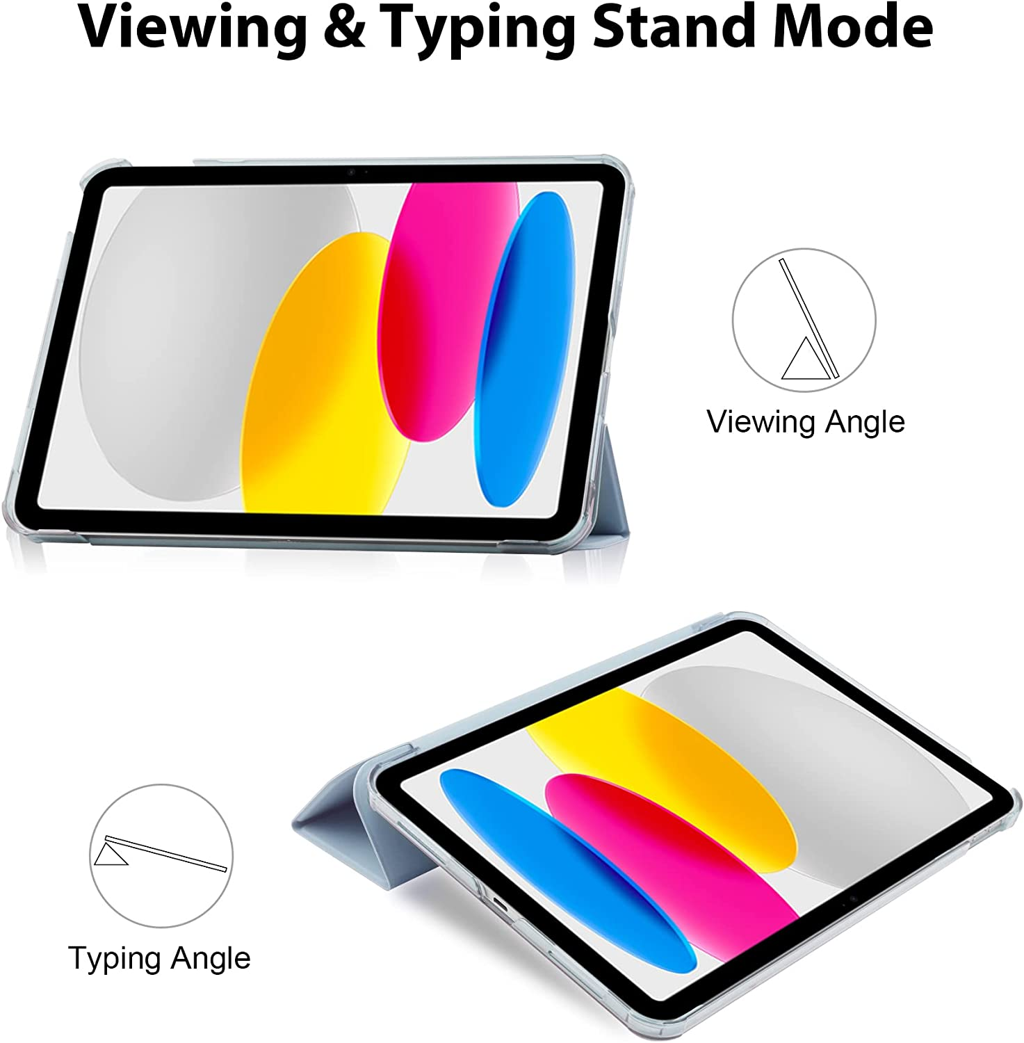 T Tersely Leather PC Hard Case Cover for Ipad 11Th Generation 11" 2025/ Ipad 10Th Generation 10.9" 2022, Slim Stand Hard Back Shell Smart Sleep/Wakeup Cover - Blue image number 1