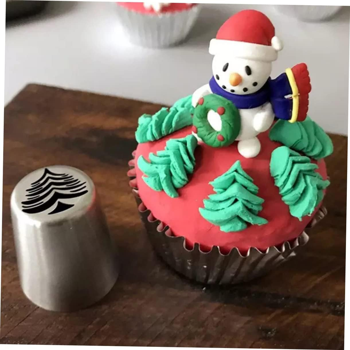 5Pcs Stainless Steel Decorating Nozzle Piping Tips Kit for Cake Christmas Piping Tip Baking Supplies for Cupcake Cake Home Decorations image number 3