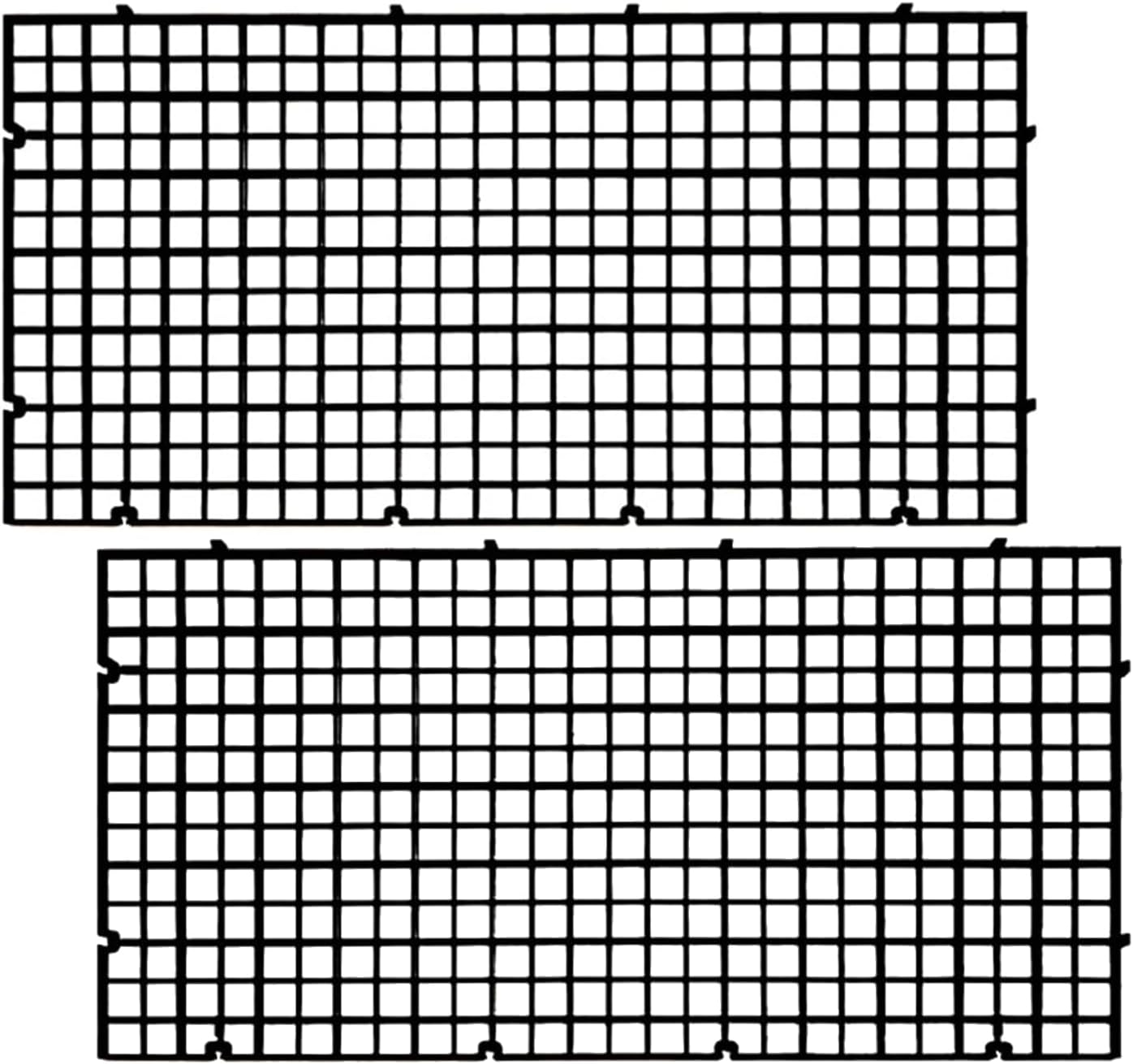 Yotsuba 2PCS Plastic Fish Grid Divider Durable Holder Tank Tray Egg Crate Aquarium Fish Tank Bottom Isolation, Black/White (Black)