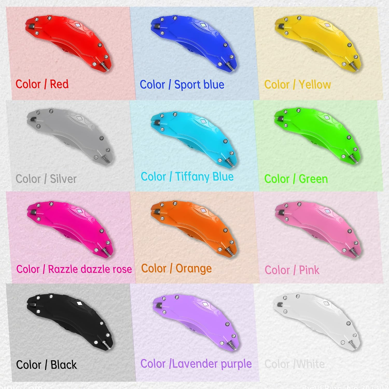 Caliper Covers Set of 4 Compatible with Model Y 2021-2024 Accessories,19 Inch 20 Inch Wheel Hub Fit for Model Y Red Yellow Brake Caliper Covers without Stickers(Not FIT Model 3)