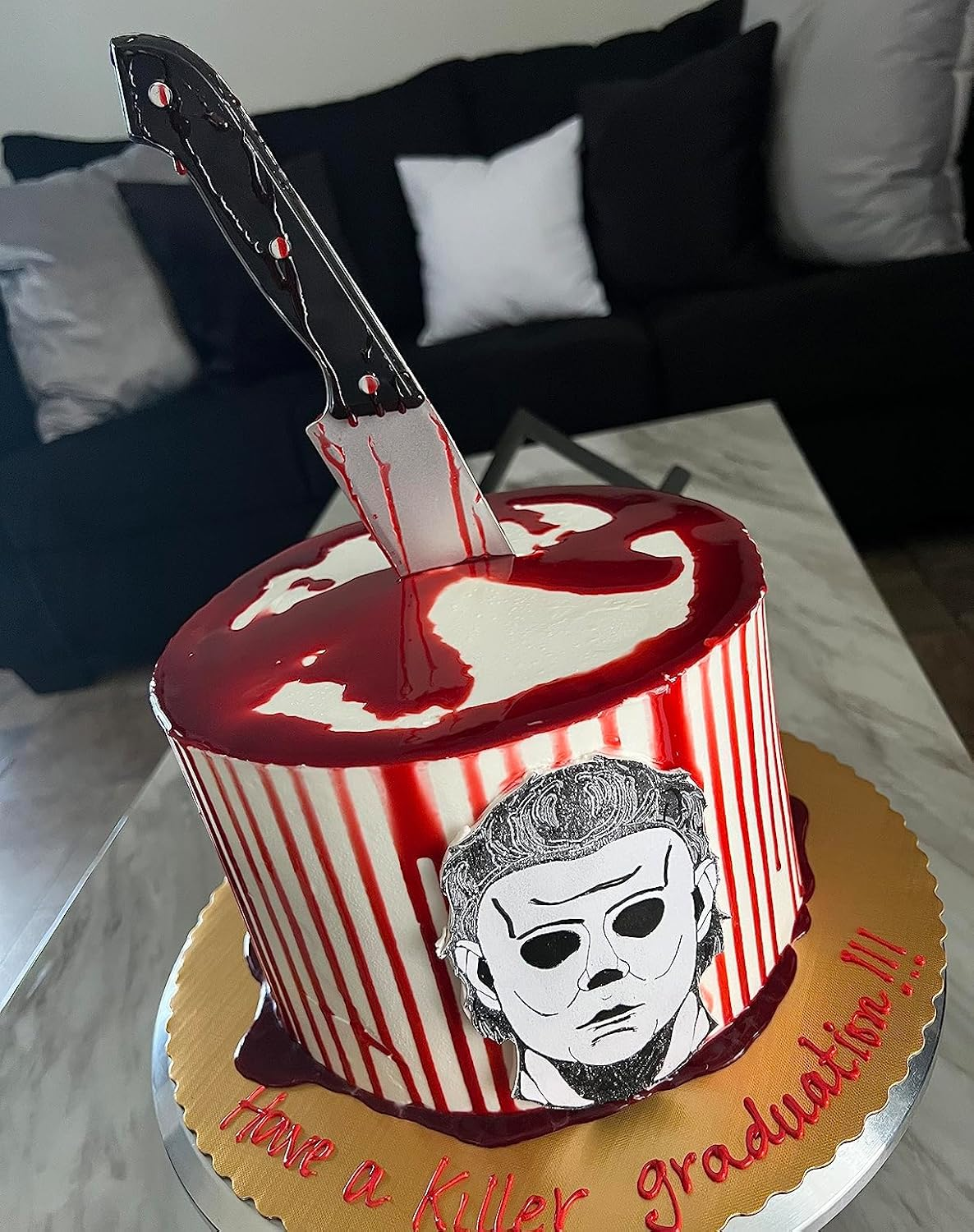 VZQI Plastic Knife 2Pcs Classic Halloween Blood Knife Horror Butcher Knife Props image number 4