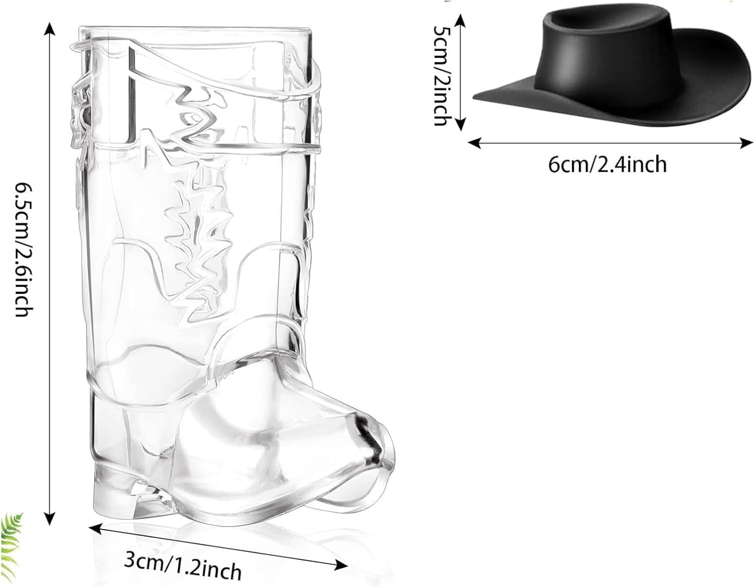 Cowboy Boot Shot Glasses Set of 12 Mini 1 Ounce Reusable Plastic Boot Cups with 12 Mini Hats Western Theme Party Supplies for Adults Cowboy Decorations Bachelorette Birthday Gift