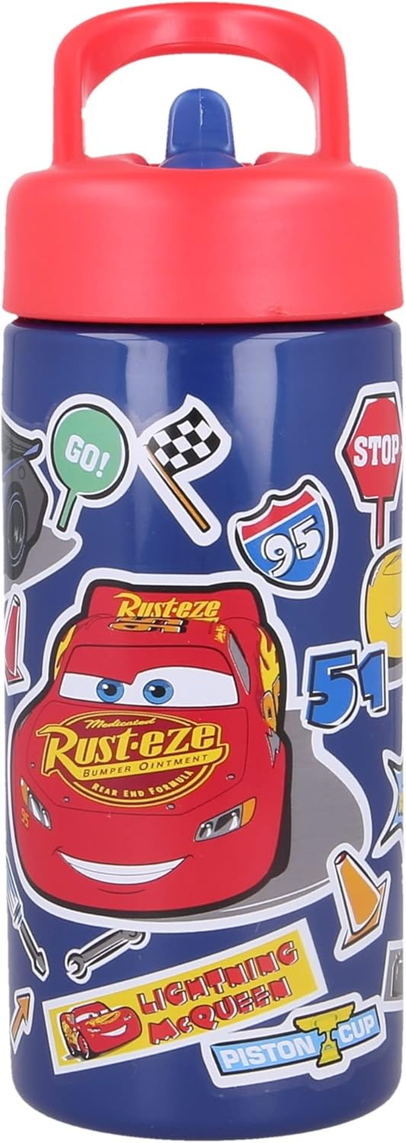 Stor 088808718-49501 Water Bottle, Cars, 410 Ml Capacity image number 1