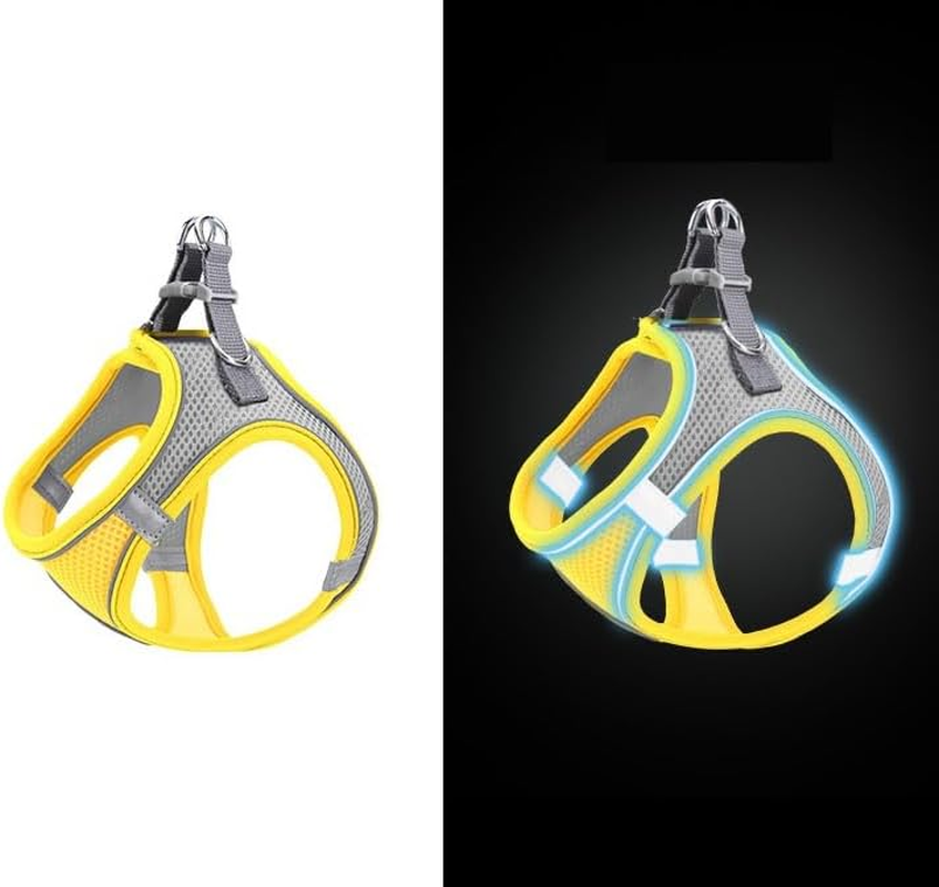 Reflective Step in Mesh Dog Harness - No Pull, Quick Fit, Comfortable, Pet Harnesses for Walking & Training - Small, Medium Dogs (Yellow, Large) image number 3