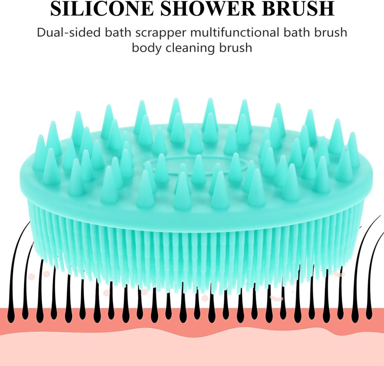 HEALLILY Silicone Body Bath Brush Cap Brush Soft Hair Massage Brush Hair Scalp Massager for Newborns Toddlers Kids Shower image number 6