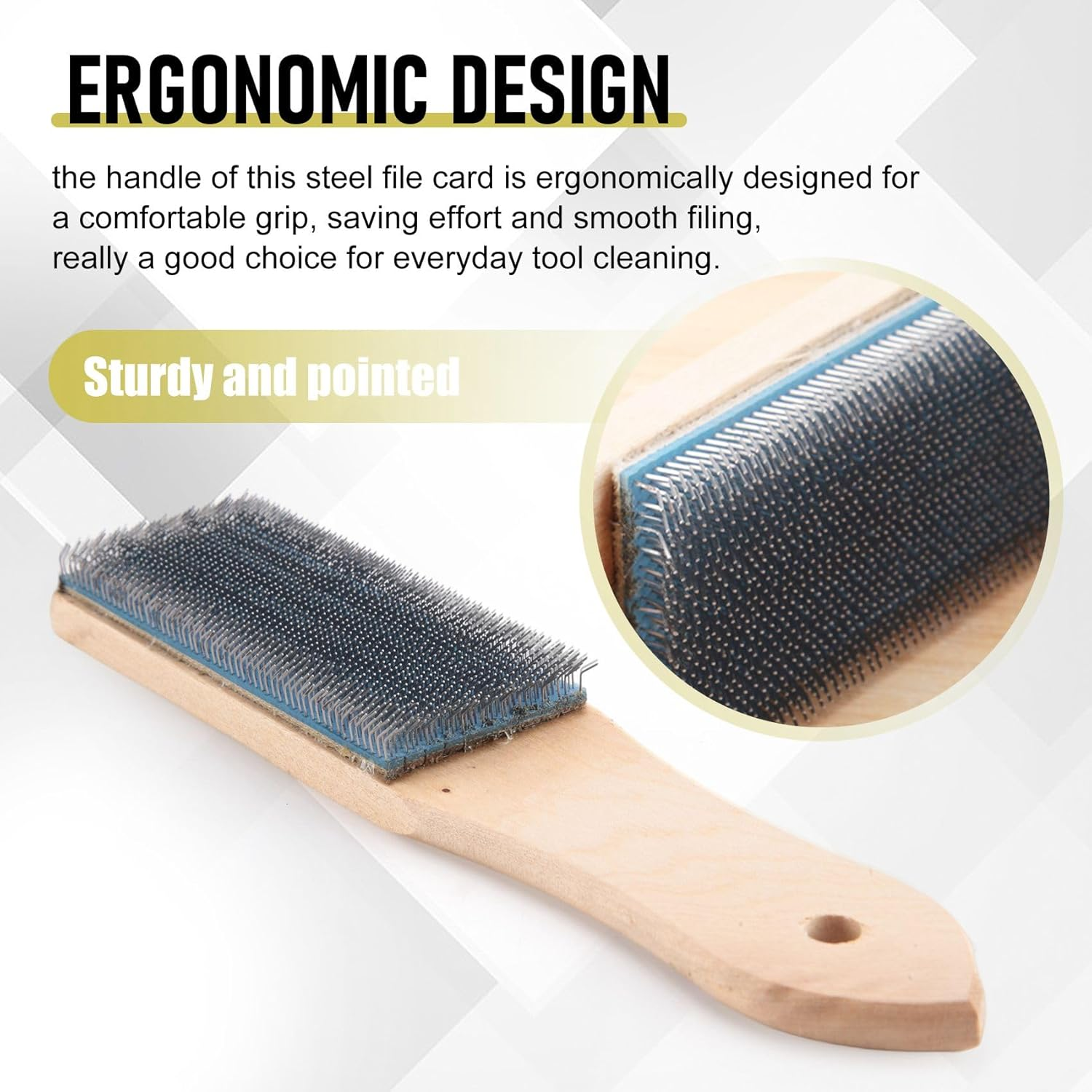 File Card Brush Steel Card File Brush Cleaner Remove Chip Metal Bits Cleaning 8.26 Inch Length, 2 Pieces image number 5