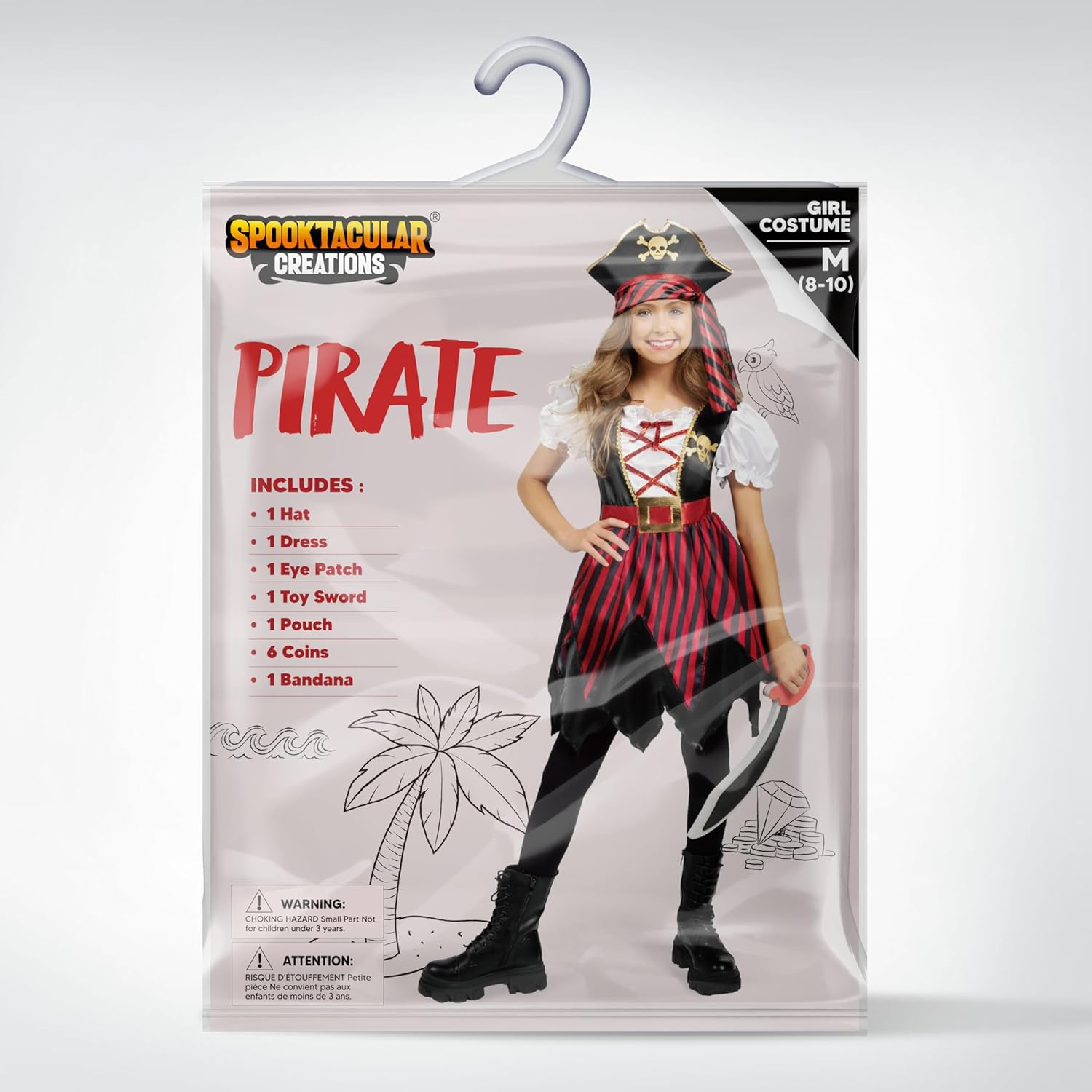 Spooktacular Creations Halloween Kids Pirate Costume, Pirate Dress for Girls, Buccaneer Princess Outfit for Toddler Dressup image number 4