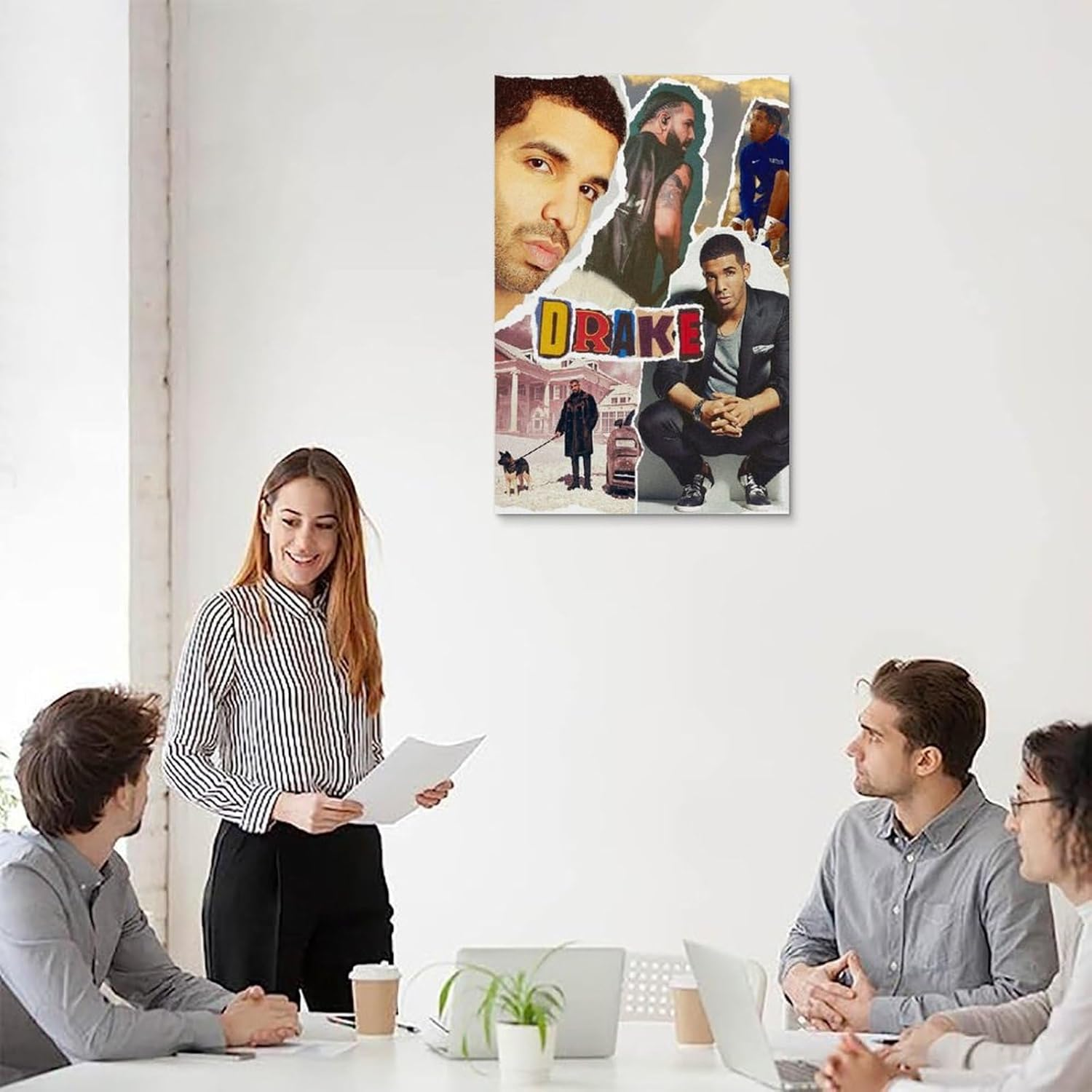 Rapper Drake Music Poster Poster Canvas Painting Wall Art Picture Home Decor Print for Bedroom Living Room Dorm Study Bar Office 12X18Inch(30X45Cm)