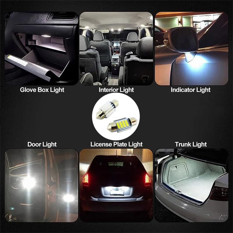 AIMALL 4PCS 31Mm FESTOON 7020 4SMD LED 4X Interior Dome Map Light Bulb Globe 12V for Car 4WD, White 6000K, Energy-Efficient, Ultra-Long Lifespan image number 4