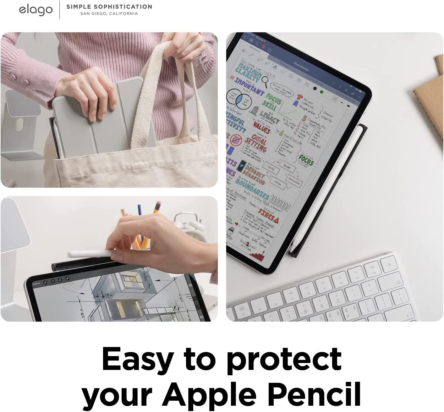 Elago Metal Pencil Holder Compatible with Apple Pencil Pro / 2Nd Generation/Usb-C, Compatible with Apple Magic Keyboard, Smart Keyboard Folio and Other Magnetic Cases for Ipad image number 5