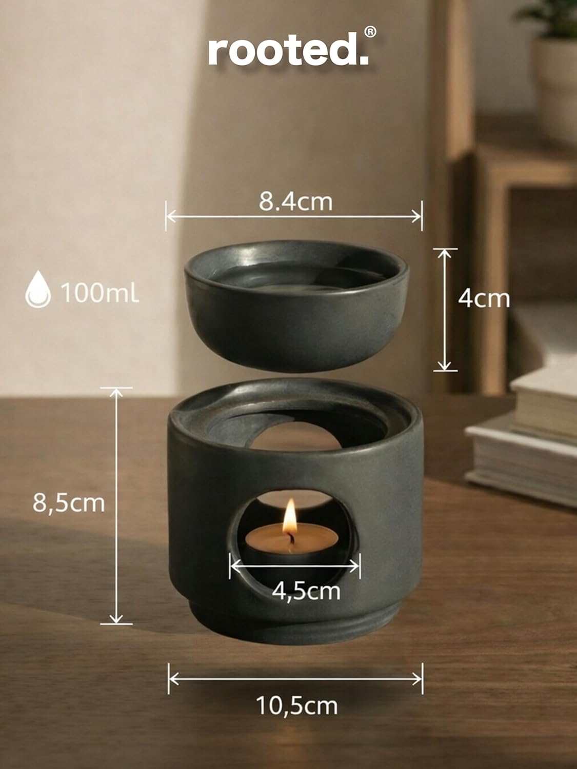 Rooted.&reg; the Original Design Aroma Lamp Ambience Ceramic Fragrance Lamp image number 6