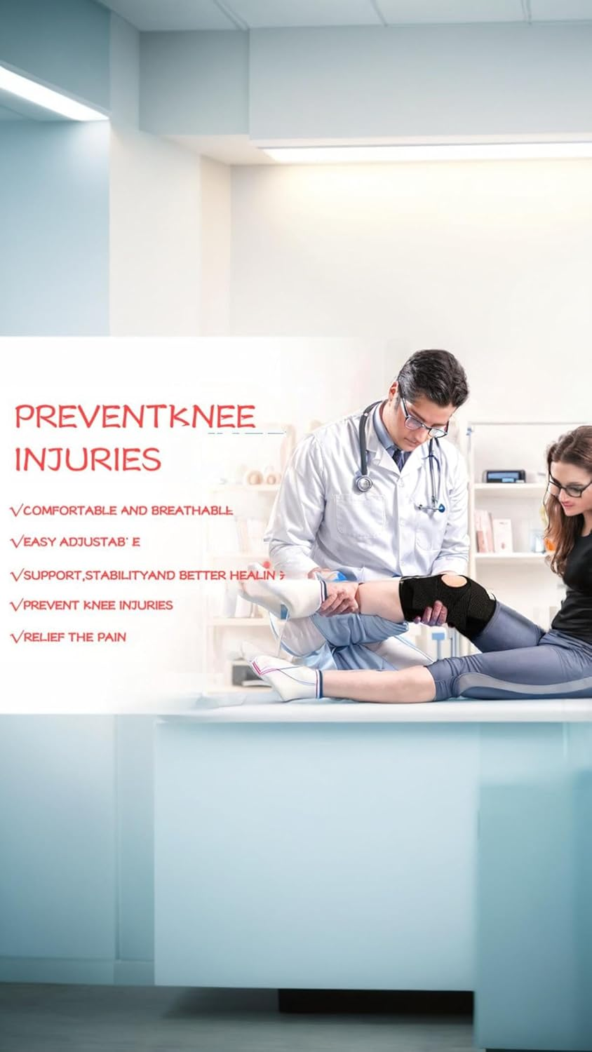 Honwor Adjustable Knee Brace for Meniscal Tear, ACL/MCL Injuries, Arthritis Recovery - Breathable & Stabilizing Design for Men & Women (White) image number 2