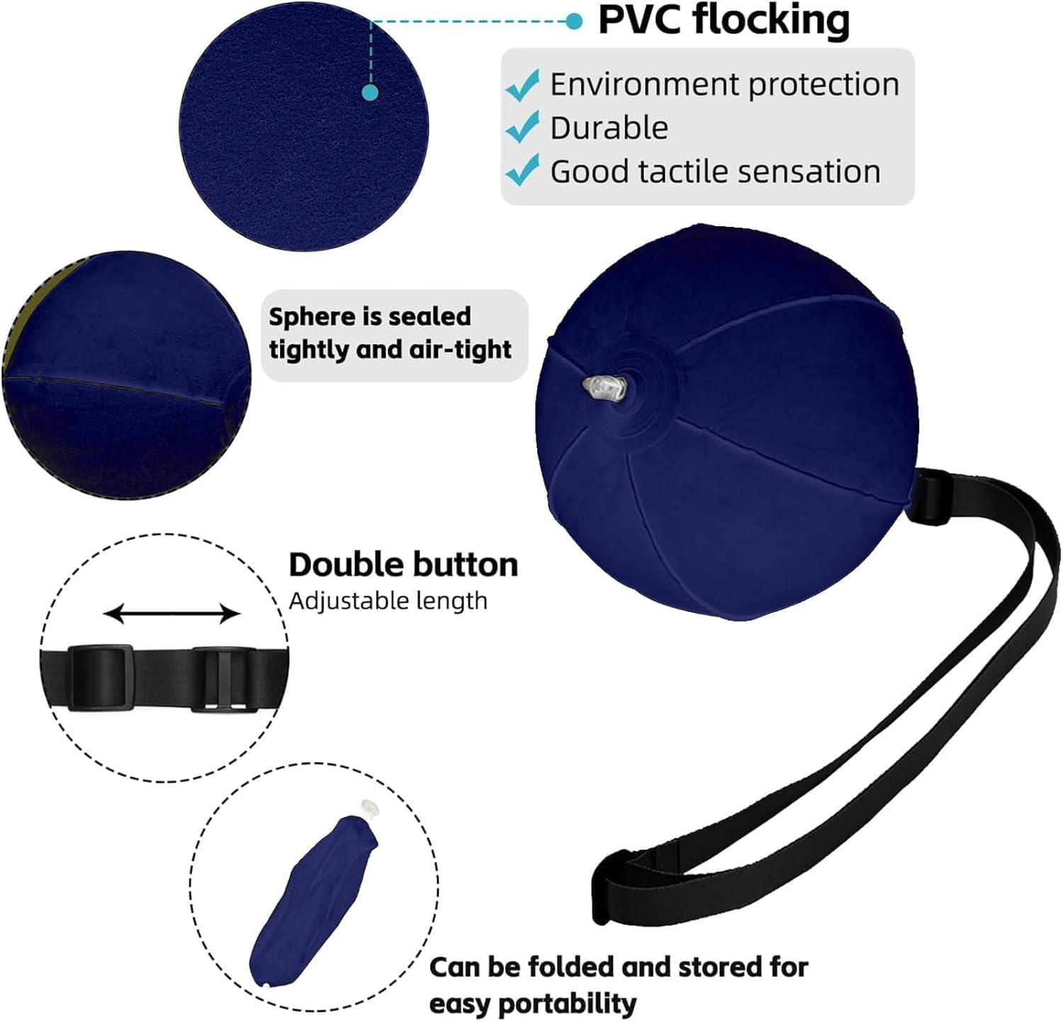 Smart Ball Golf Swing Training Aid Posture Correction Inflatable Tour Striker, 1Pc Golf Training Aid Golf Smart Ball Swing Training Aid,Golf Smart Ball Swing Training Aid Inflatable for Training,Blue - Black image number 6