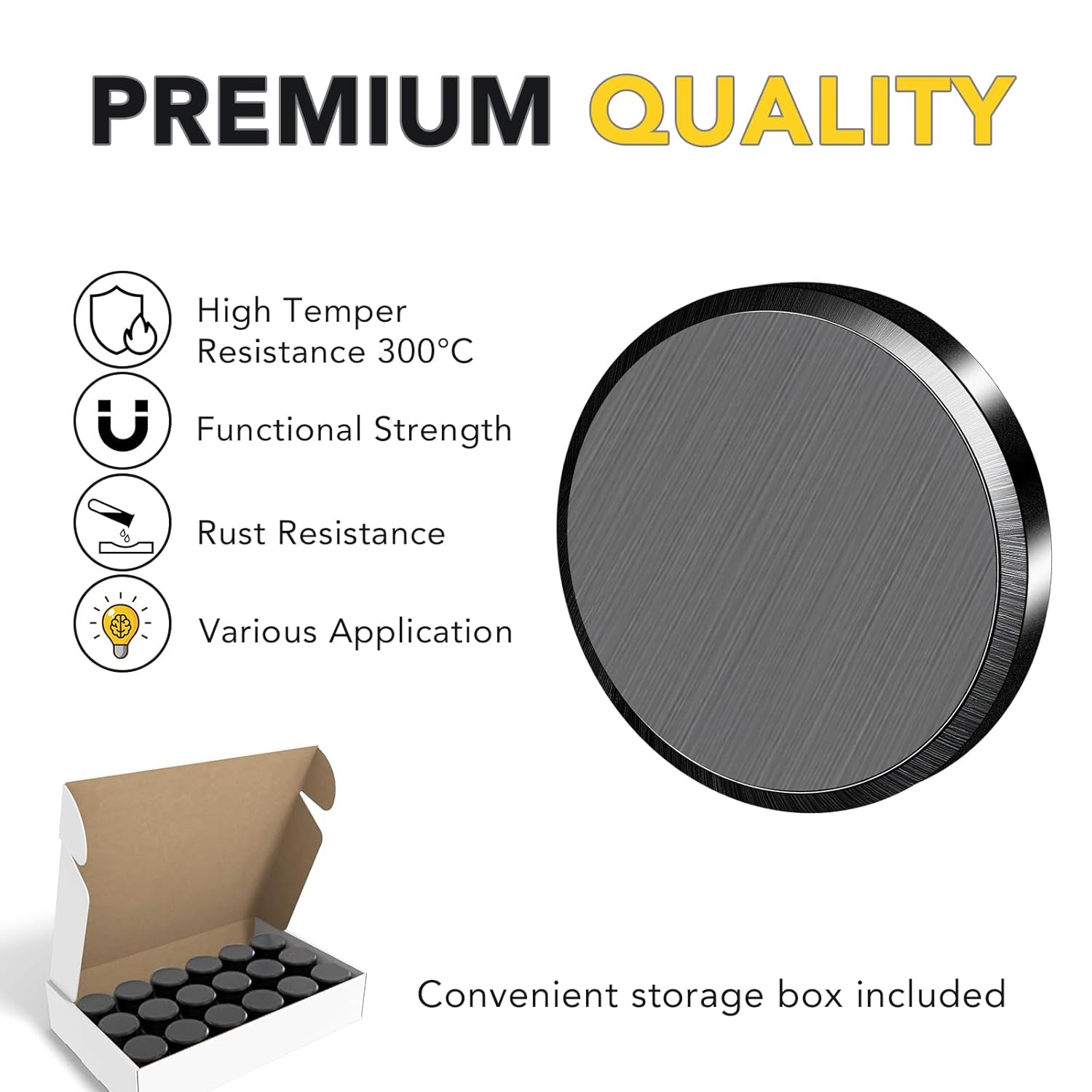 TRYMAG Small Ceramic Magnets for Crafts with Adhesive Backing, 70Pcs round Disc Magnets Flat Circle Ceramic Magnets, Ferrite Industrial Craft Magnets for Button, Hobbies, School, DIY-0.78"D X 0.19"H