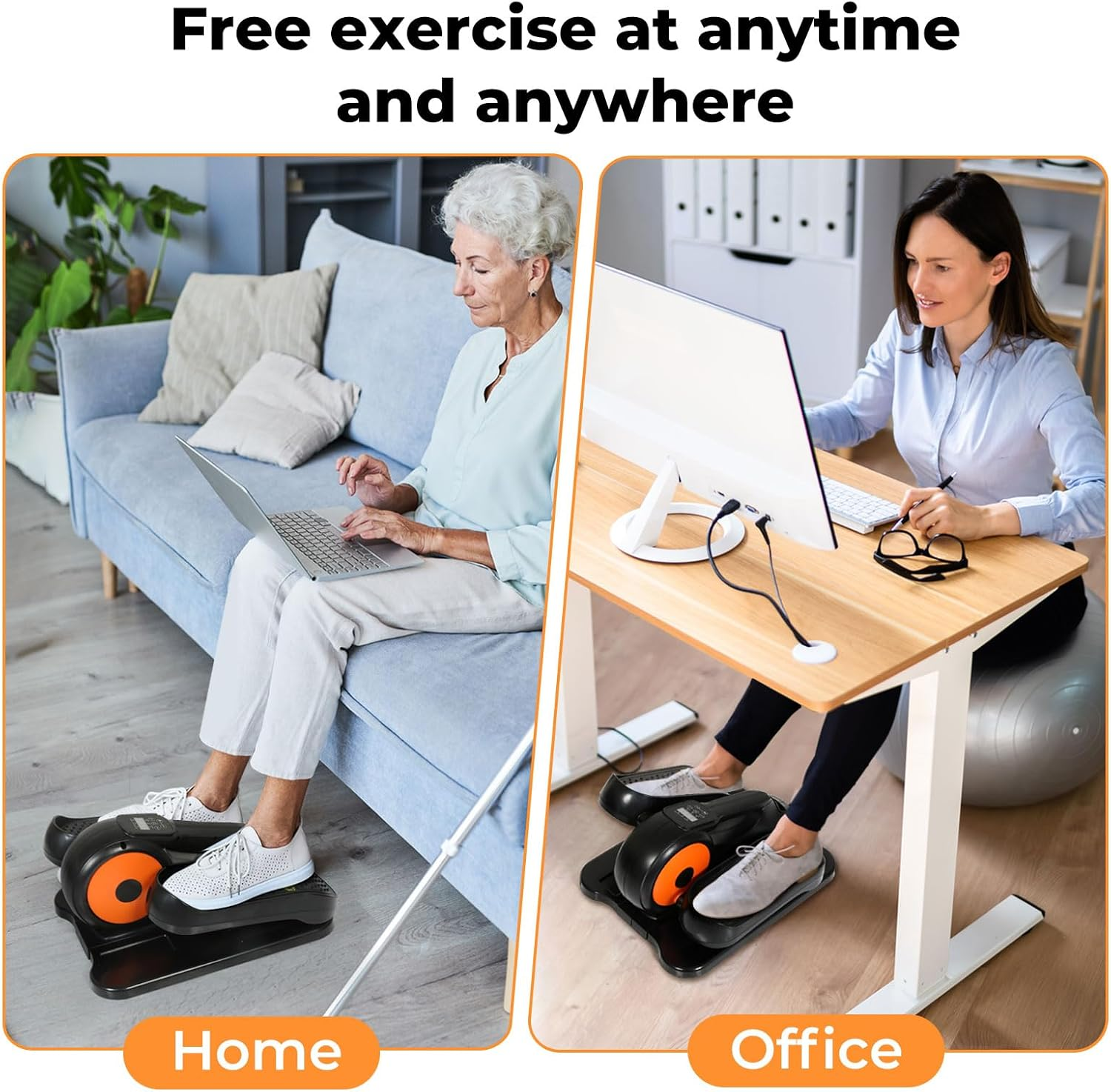 Centra under Desk Elliptical Machine,Electric Ellipse Leg Exerciser with 12 Adjustable Speed, Portable Seated Pedal Exerciser for Seniors, Pedal Exercise Machine with Remote Control, Home Office Use image number 5