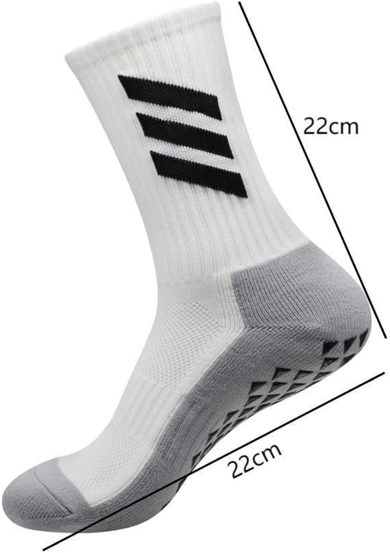 ZANZER Soccer Grip Men Socks, anti Slip Athletic Socks Non-Skid Football Basketball Socks with Grip Pads - Black + White image number 5