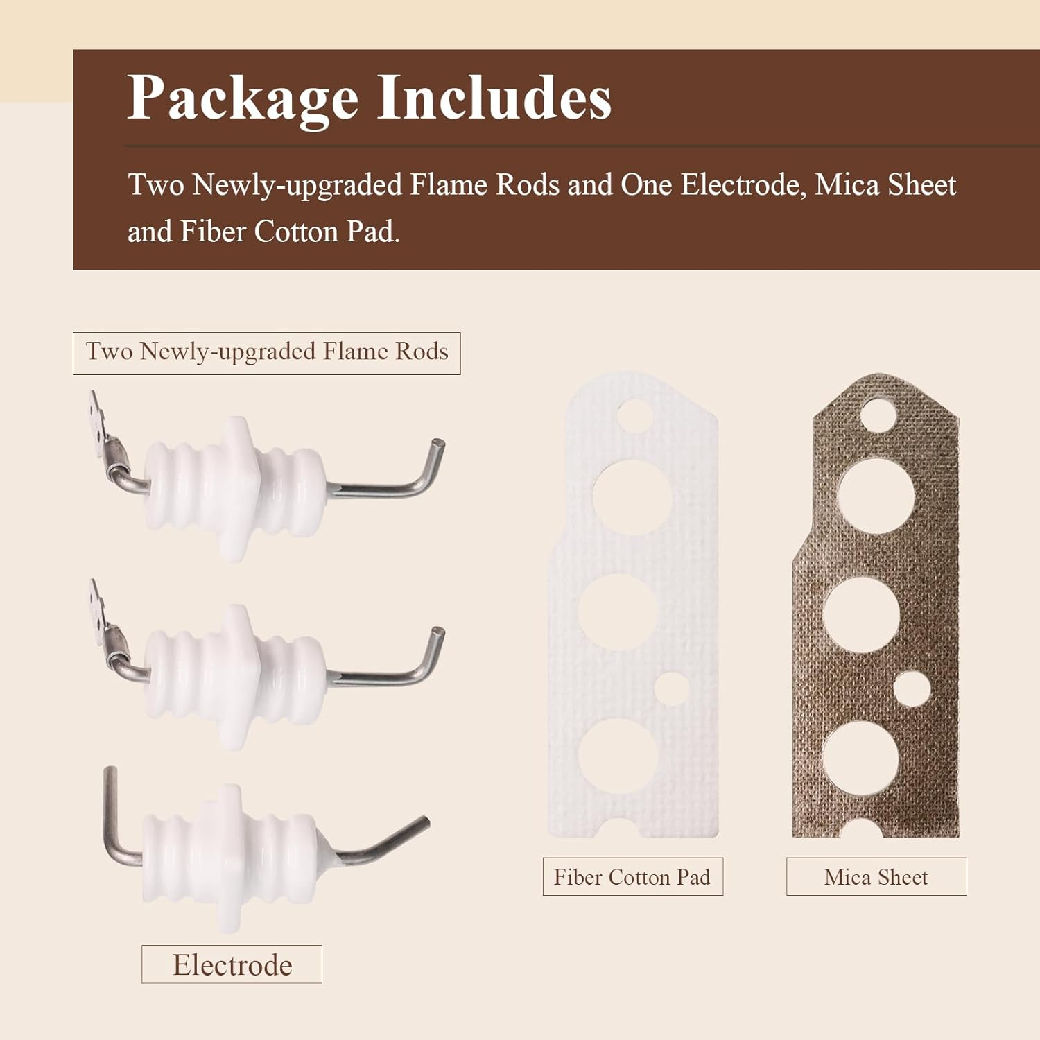 New 104000192-K Flame Rod Electrode Kit, Fit for Rinnai R75 and R94 Tankless Water Heaters, Compatible with Rinnai VB2528FFUD, VB2528WD, KA2530FFUD, KA2530WD, VB2735FFUD, VB2735WD, KA3237FFUD image number 3