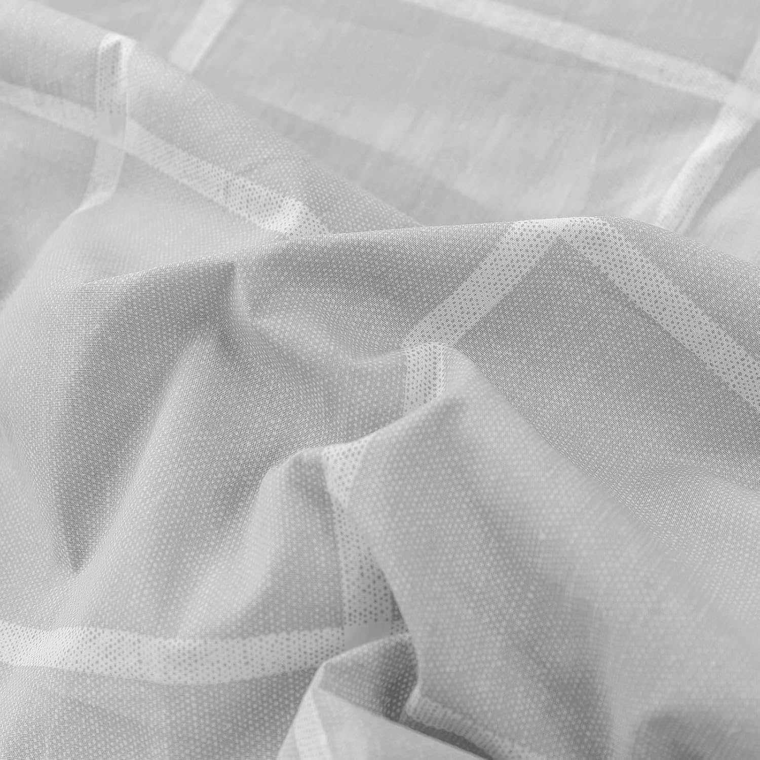 Dreamaker 225TC Cotton Washed Comforter Set - Soft & Cozy Bedding Collection All-Season Quilted Bedspread Hypoallergenic - Checkered Grey (Queen) 1 X Comforter 210X210Cm; 2 X Pillowcases 48X73+15Cm image number 5