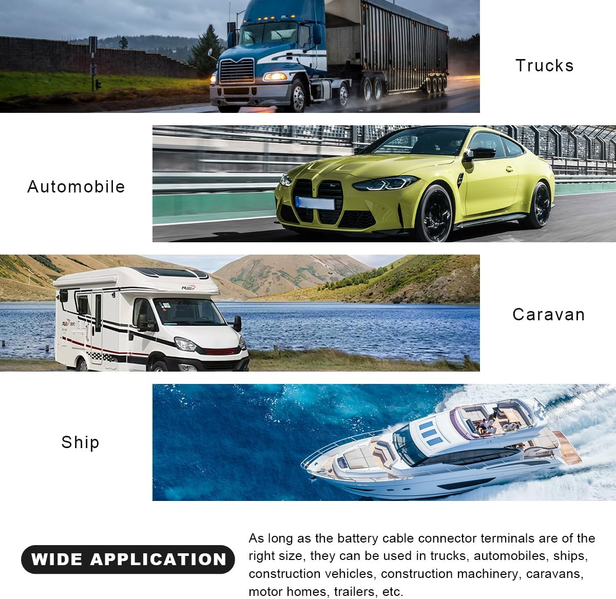 4 PCS Battery Terminal Connector, anti Corrosion Car Battery Terminal Clamp Connector, Adjustable Positive Negative Battery Post Connector, Replacement Car Accessories image number 3