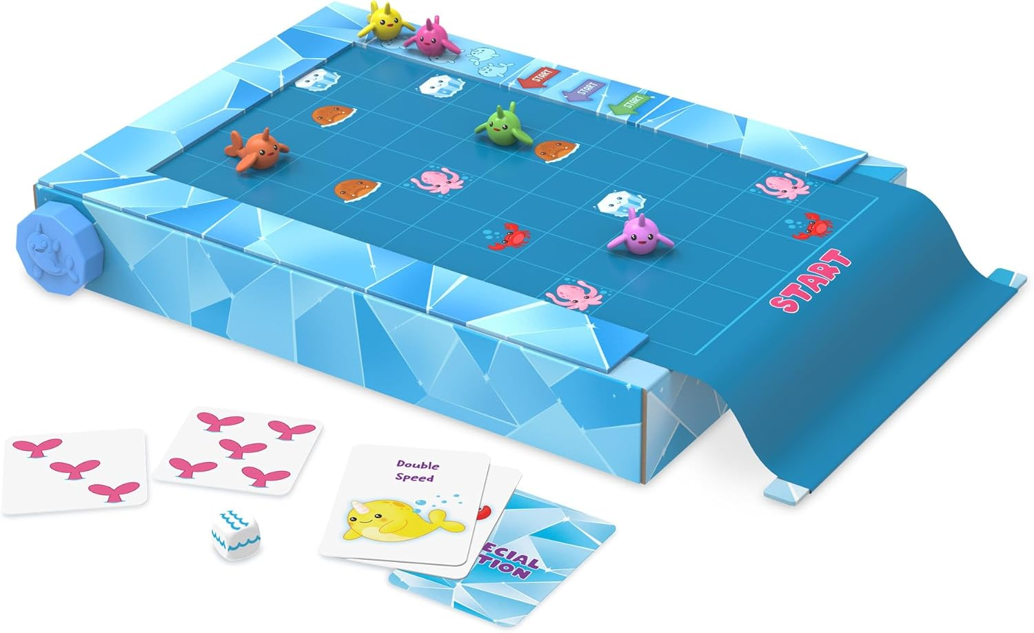Peaceable Kingdom | Narwhal Waterfall Cooperative Game &ndash; Fun Games for Kids Ages 6 and up - Fast-Paced Kid Board Games &ndash; Includes Moving Gameboard for Extra Excitement image number 2
