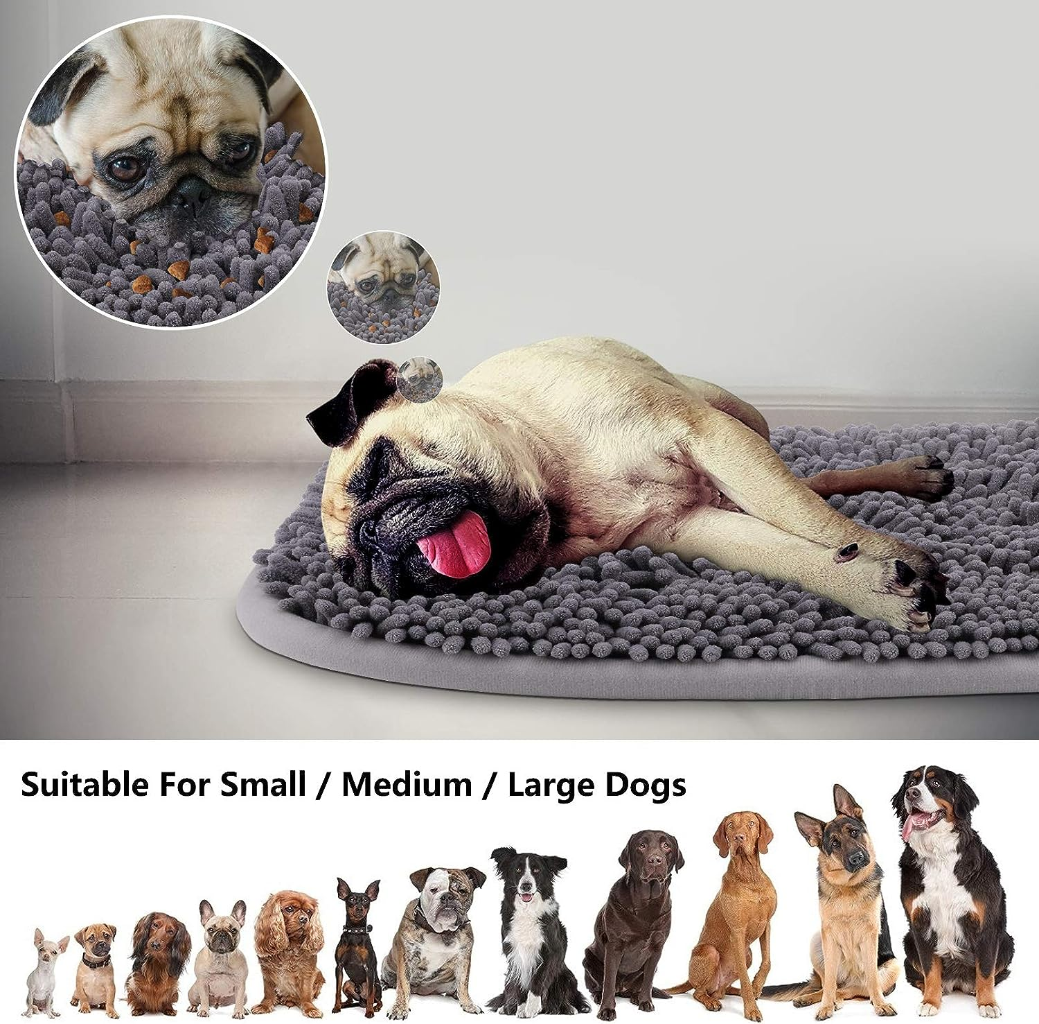 RUNDA Snuffle Mat for Dogs, 17'' X 21'' Dog Snuffle Mat Interactive Feed Game for Boredom, Encourages Natural Foraging Skills and Stress Relief for Small/Medium/Large Dogs image number 1
