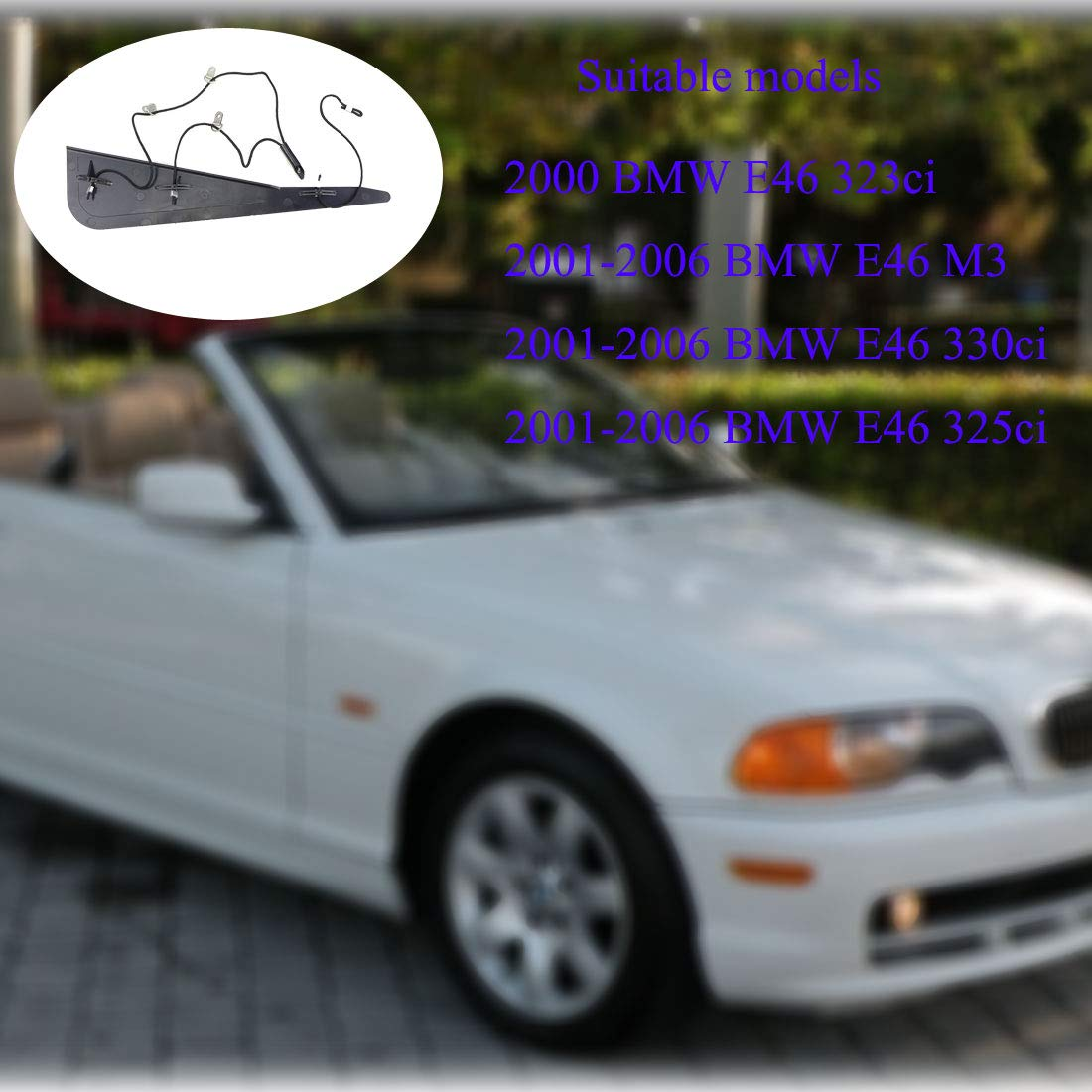 Convertible Roof Top C Column Repair Kit Fits for BMW E46 323Ci M3 330Ci 325Ci 2000-2006, Replace OEM Number 54317135351 Black image number 5