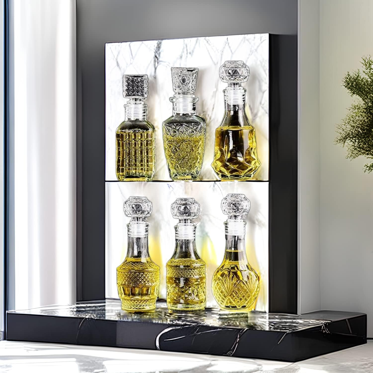 Mini Glass Bottles with 6 Different Shapes Can Be Used for Self-Made Juicing, Wine Bottles or Whiskey Decanter