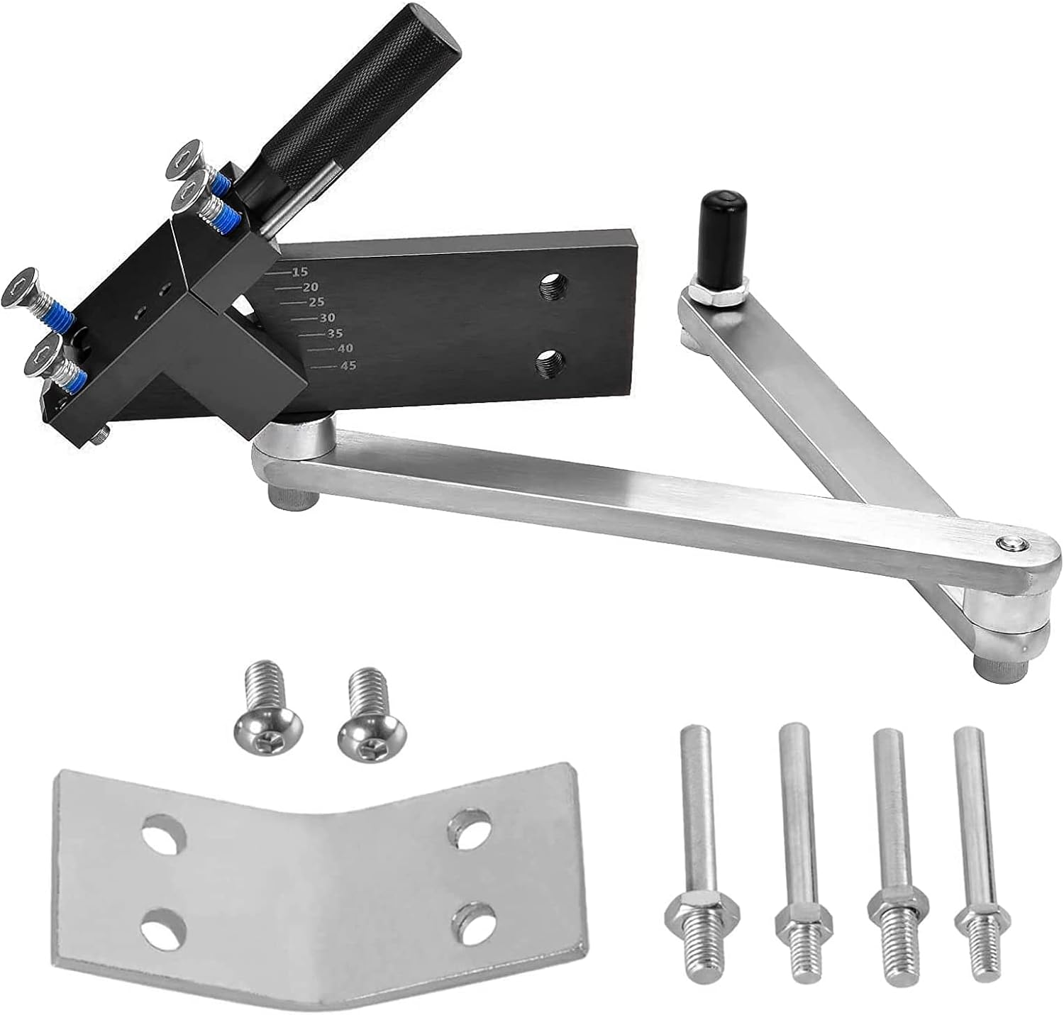 Lawn Mower Blade Sharpener Adjustable 15&deg;-45&deg; for Straight and Standard Lawnmower Blades Ergonomic Home & Commercial Sharpening Balancer Bracket (Black,5005) image number 6