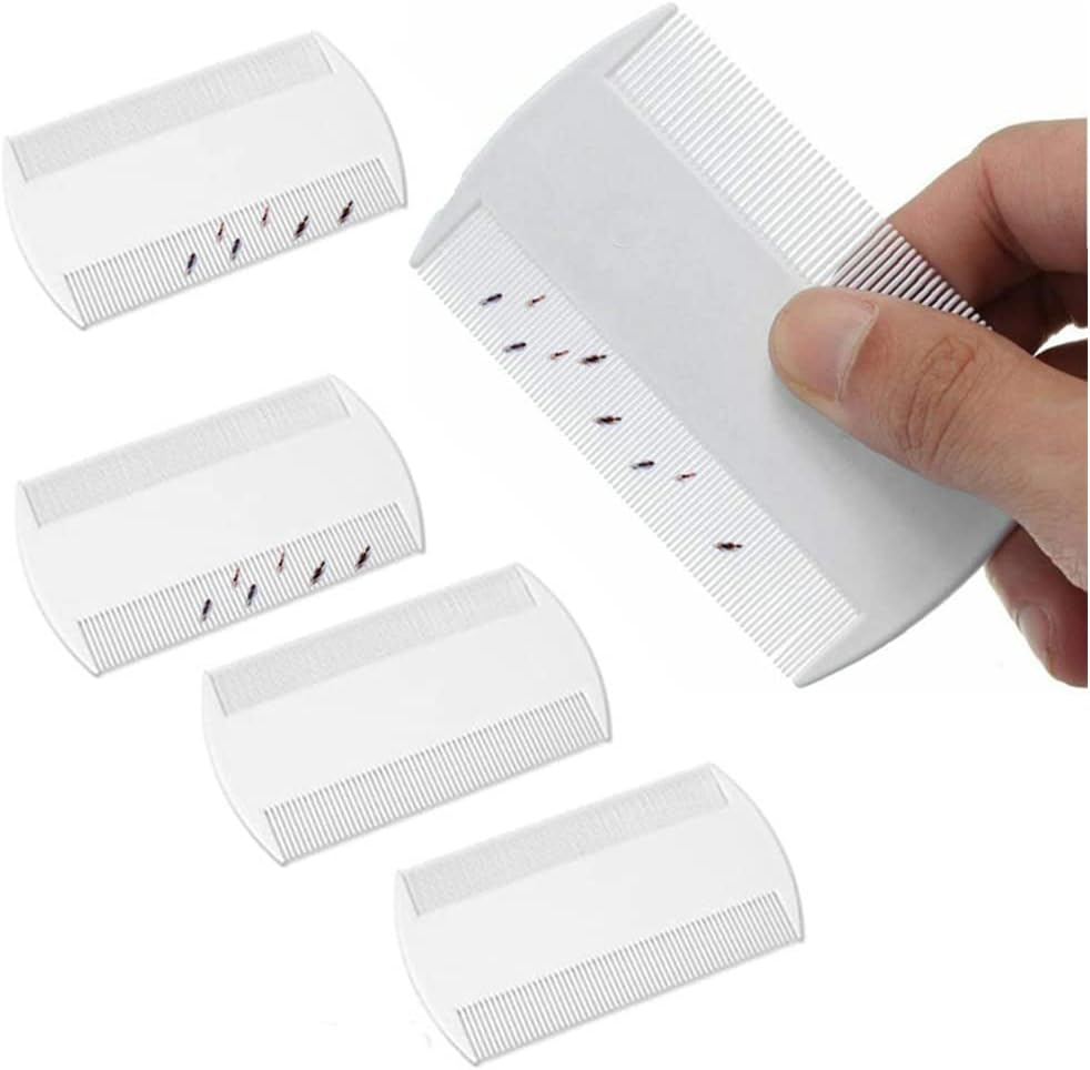 5 Pieces Plastic Comb Removal Dandruff Hair Stain Flea Lice Combs Double Sided Fine Tooth Flea Hair Combs Hair Grooming Combs image number 4