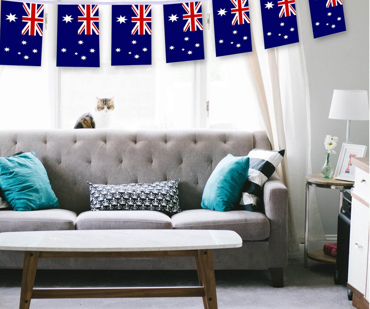 30 PCS Australia Flag, 33 FT Australian National Bunting,Decorgarden with Brass Gromment image number 5