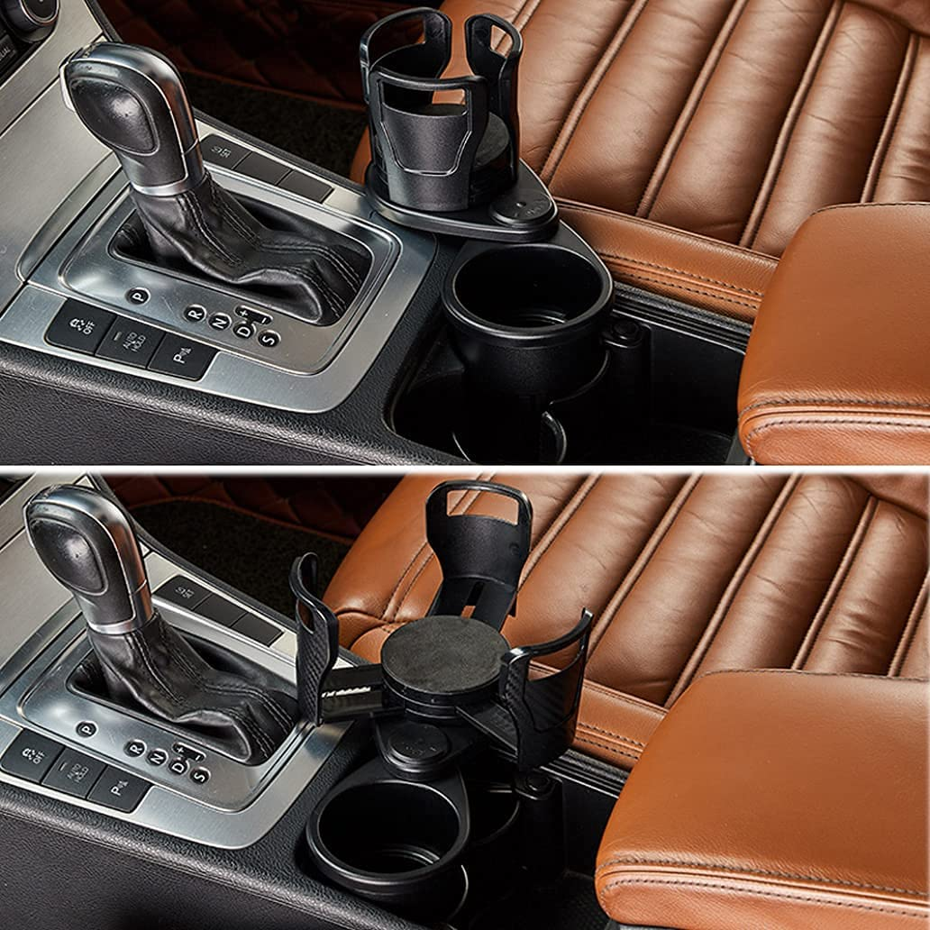 Universal Car Dual Cup Holder Adjustable Cup Stand,2 in 1 Multifunctional Car Cup Holder Expander Drink Can Coffee Bottles Adapter Stand with 360&deg;Rotating Base for Car/Marine/Caravan image number 5