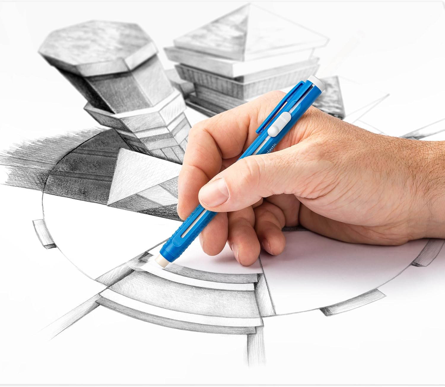 Staedtler Mars Plastic Eraser Refillable Holder, Includes Eraser (52850Bk),Blue image number 4