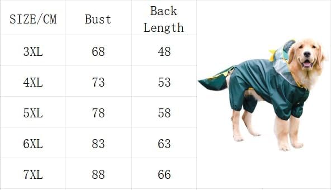 Large Dog Raincoat Full Coverage Slicker Dog Rain Coat Hoodie, Animal Shape Waterproof Jacket for Small Medium Large Dogs Dinosaur (Dinosaur, 5XL) image number 1