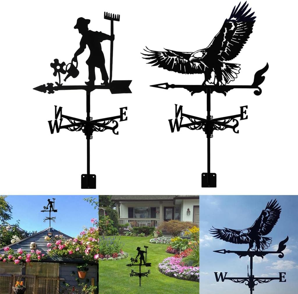Decorative Weather Vane Garden Mount Yard Stake, Stainless Steel Scene, Eagle image number 6