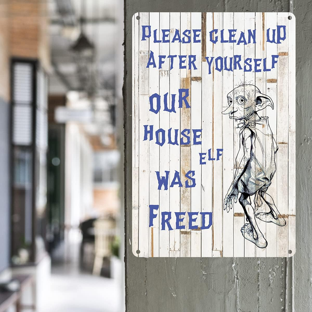 Funny Bathroom Quote Cat Metal Tin Sign Wall Decor - Vintage Please Clean up after Yourself Tin Sign for Toilet Bathroom WC Washroom Decor Gifts for Women Men Friends - 8X12 Inch image number 6