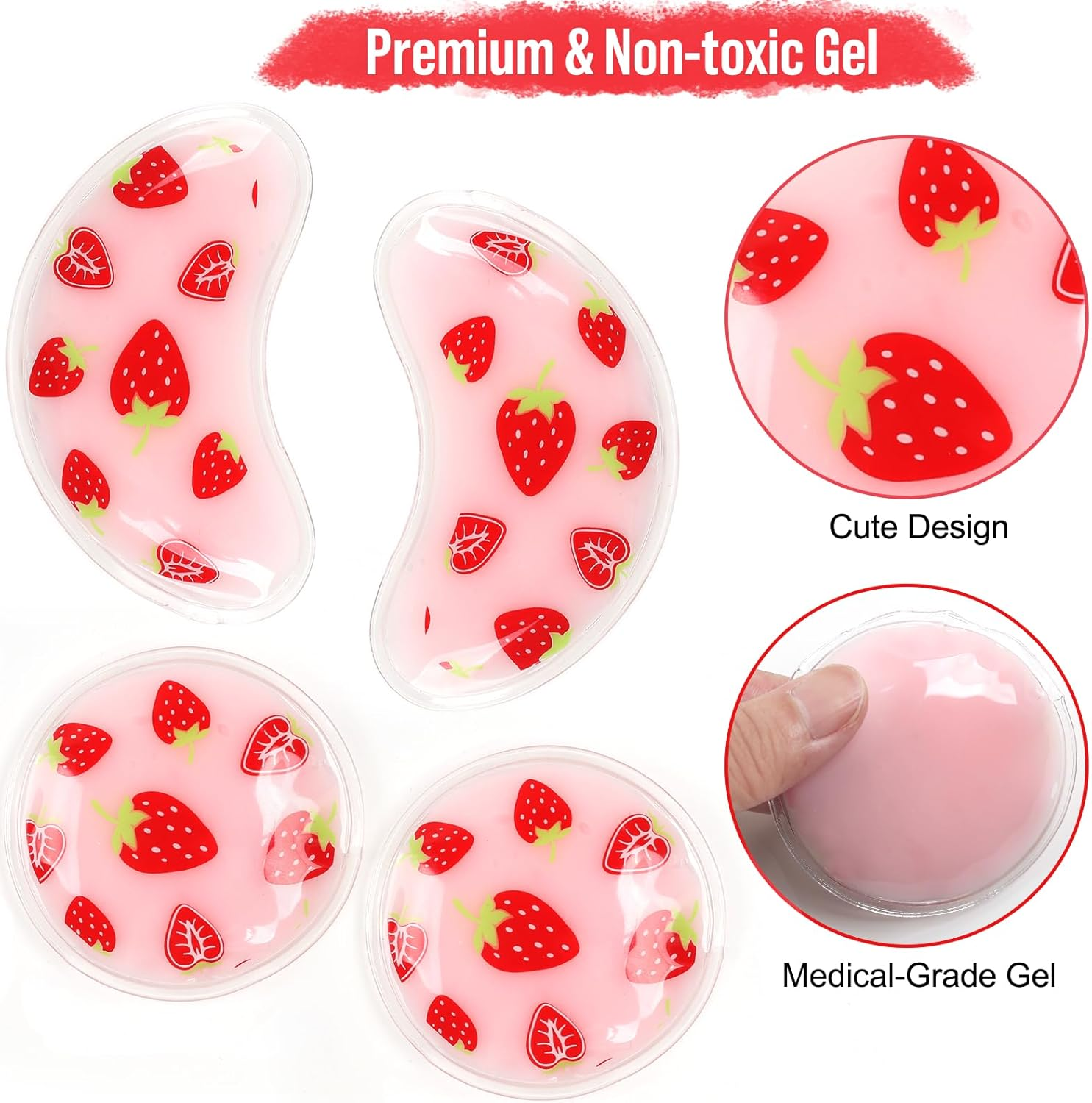 Beevines Small Gel Eye Ice Pack, 5 Pcs Cooling Ice Packs Reusable for Puffy Eyes, Warm & Cold Kids Pack for Boo Boos, Small Gel Patch for Puffiness, Allergies, Sinuses & Migraines image number 1