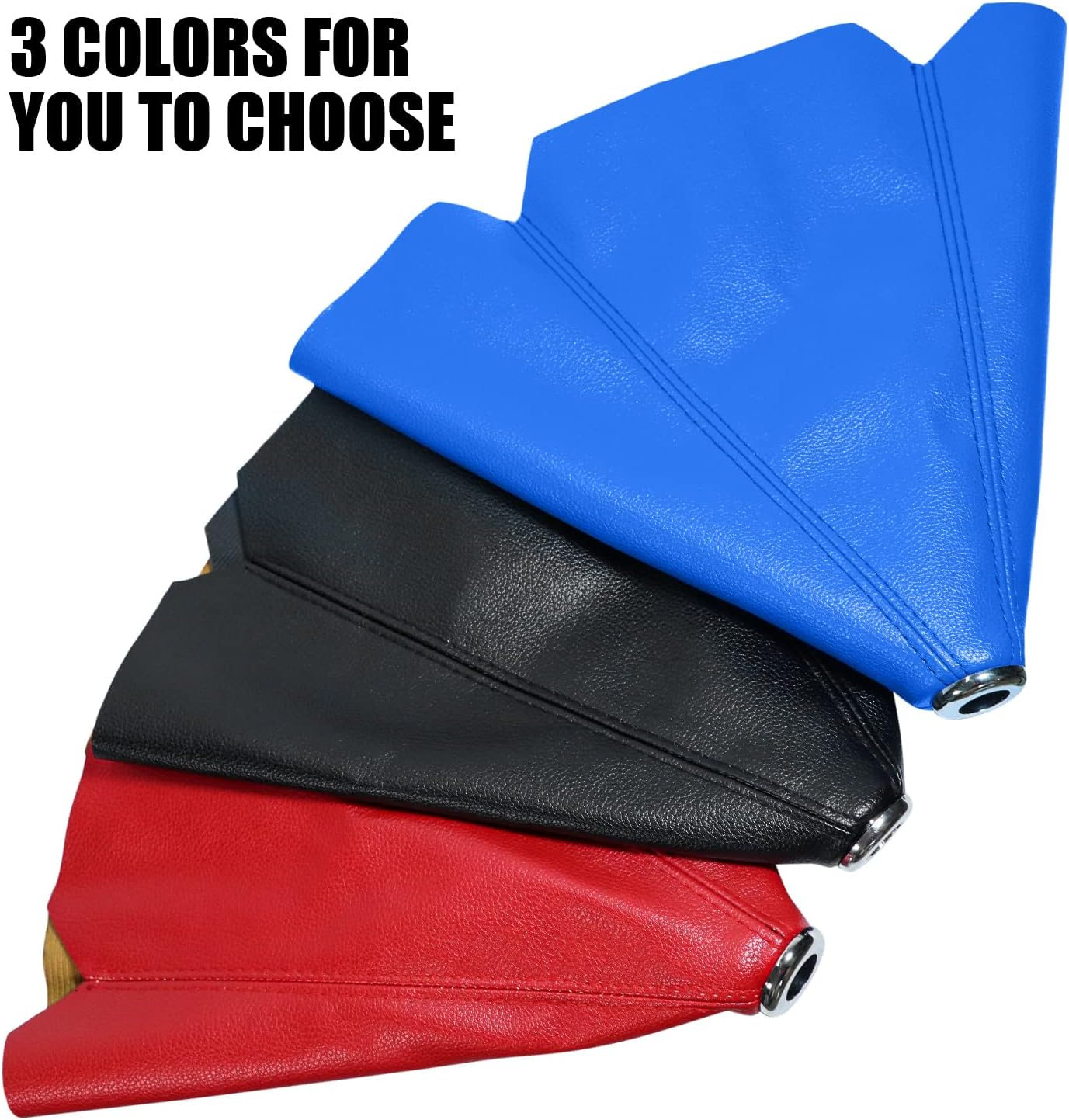 Universal Car Shift Knob Dust Cover Black PU Leather Manual/Auto Shifter Shift Boots Cover (Black) image number 4