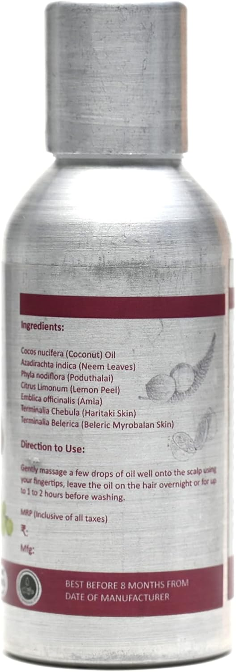 Handmade Anti-Dandruff Hair Oil - Enhanced with Neem, Lemon, Amla, Tea Tree Oil, Dandruff Hair Oil for Men & Women, 100 ML