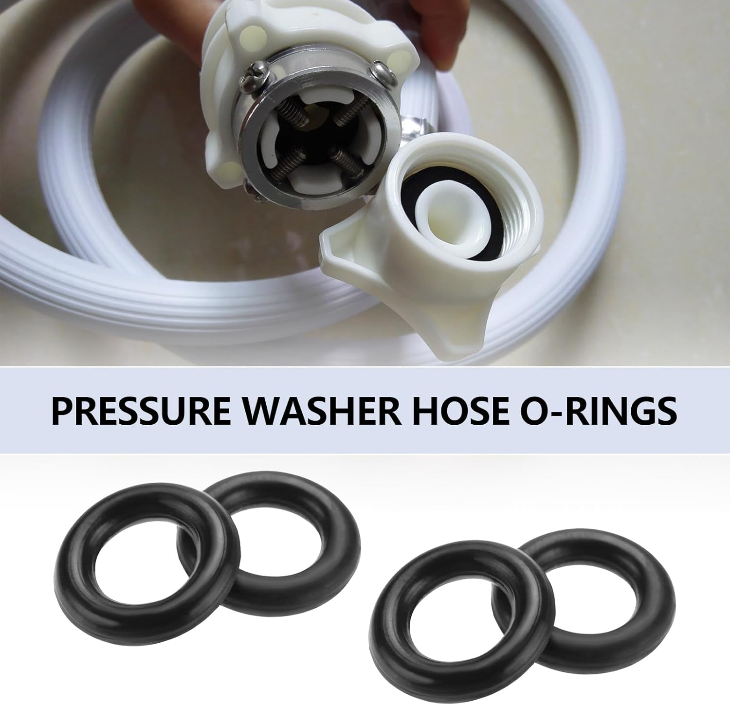 20Pcs O Rings for Pressure Washer Hose Compatible with Black and Decker Pressure Inner Diameter 6Mm Outer Diameter 9.8Mm Thickness 1.7Mm Black image number 3